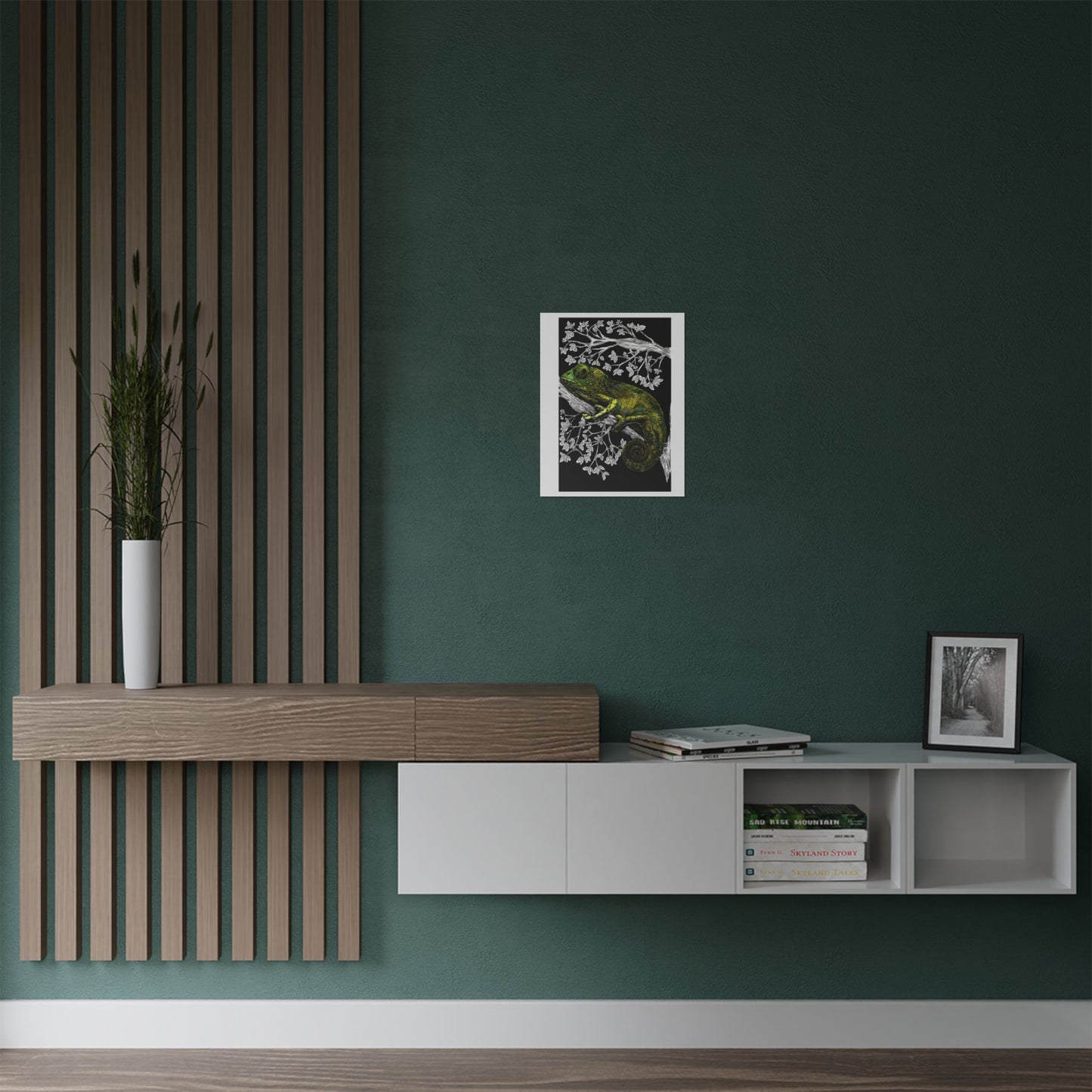 Vibrant Chameleon Satin Poster - 300gsm Wall Art for Nature Lovers