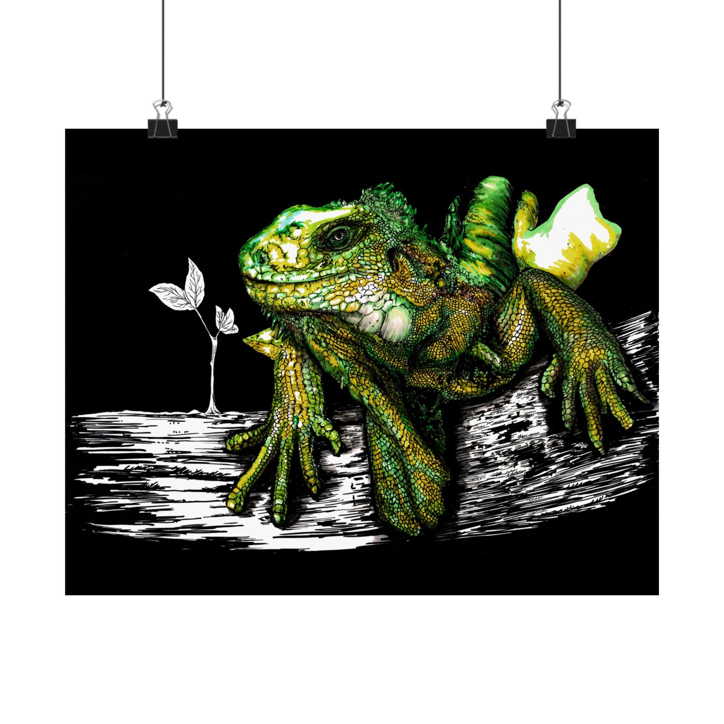 Vibrant Lizard Satin Poster - Stunning 300gsm Wall Art for Nature Lovers