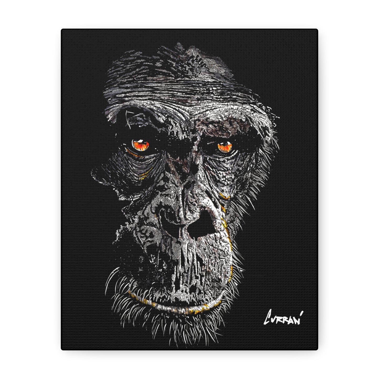Gorilla 2 Wall Art, Gorilla Print, Hand-Drawn Gorilla,