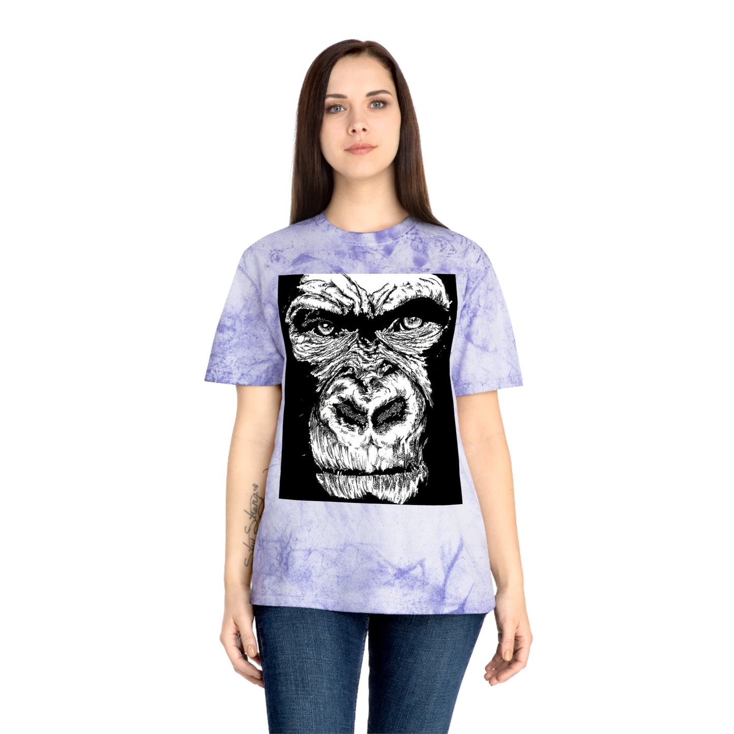 Gorilla Face Color Blast T Shirt Original Hand-Drawn Art