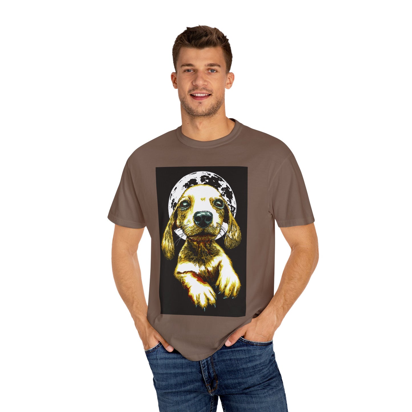 Unisex Garment-Dyed T-Shirt – Original Hand-Painted Puppy Art
