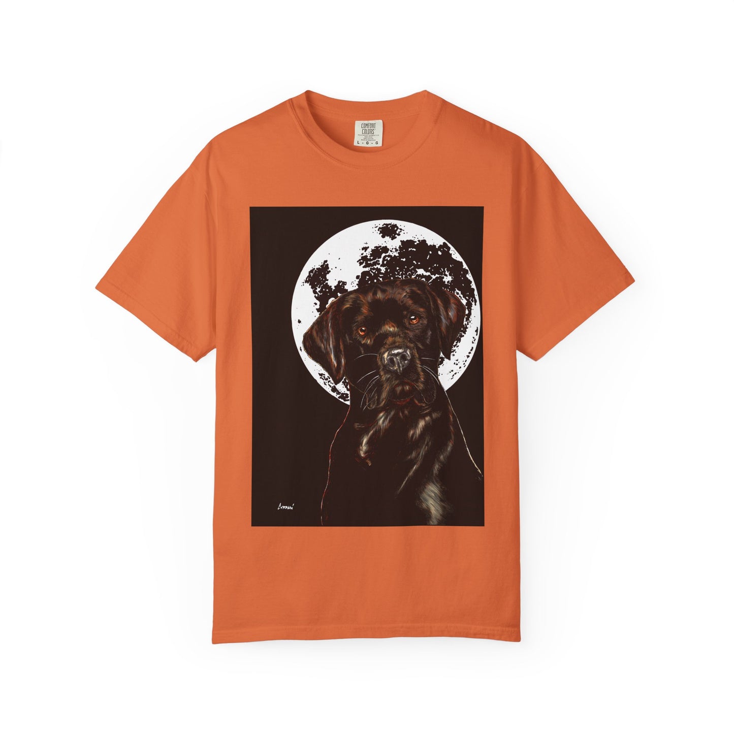 Moonlit Chocolate Lab Unisex Garment-Dyed T-Shirt