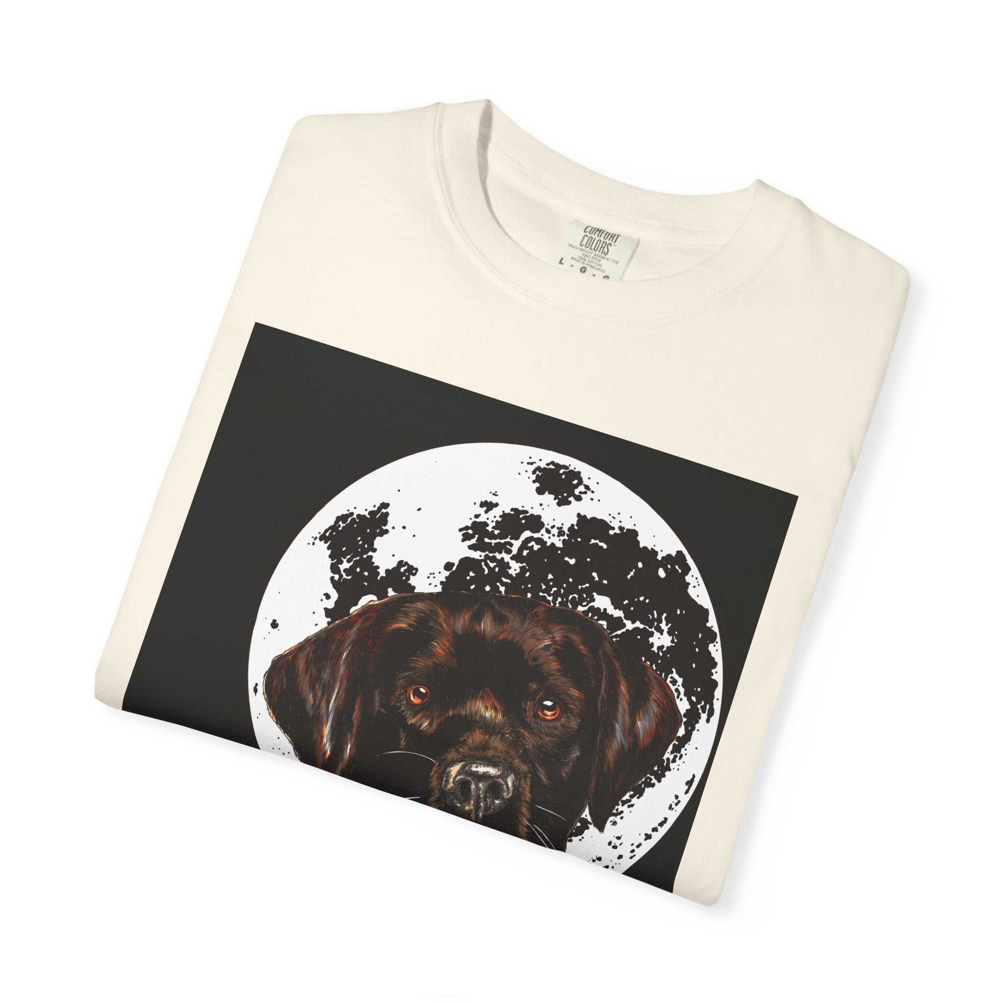 Moonlit Chocolate Lab Unisex Garment-Dyed T-Shirt