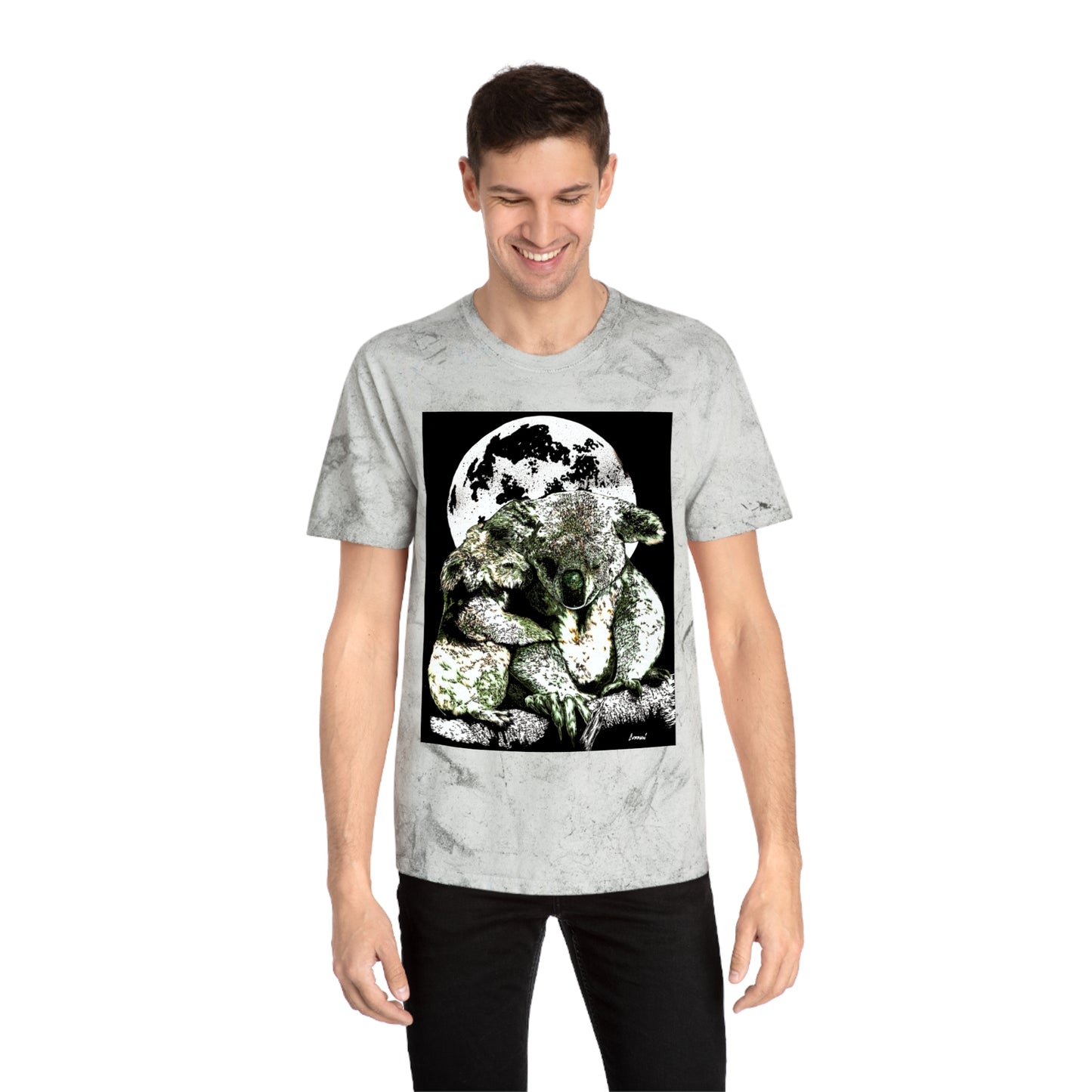 Two Koalas Color Blast T Shirt Original Hand Drawn Art