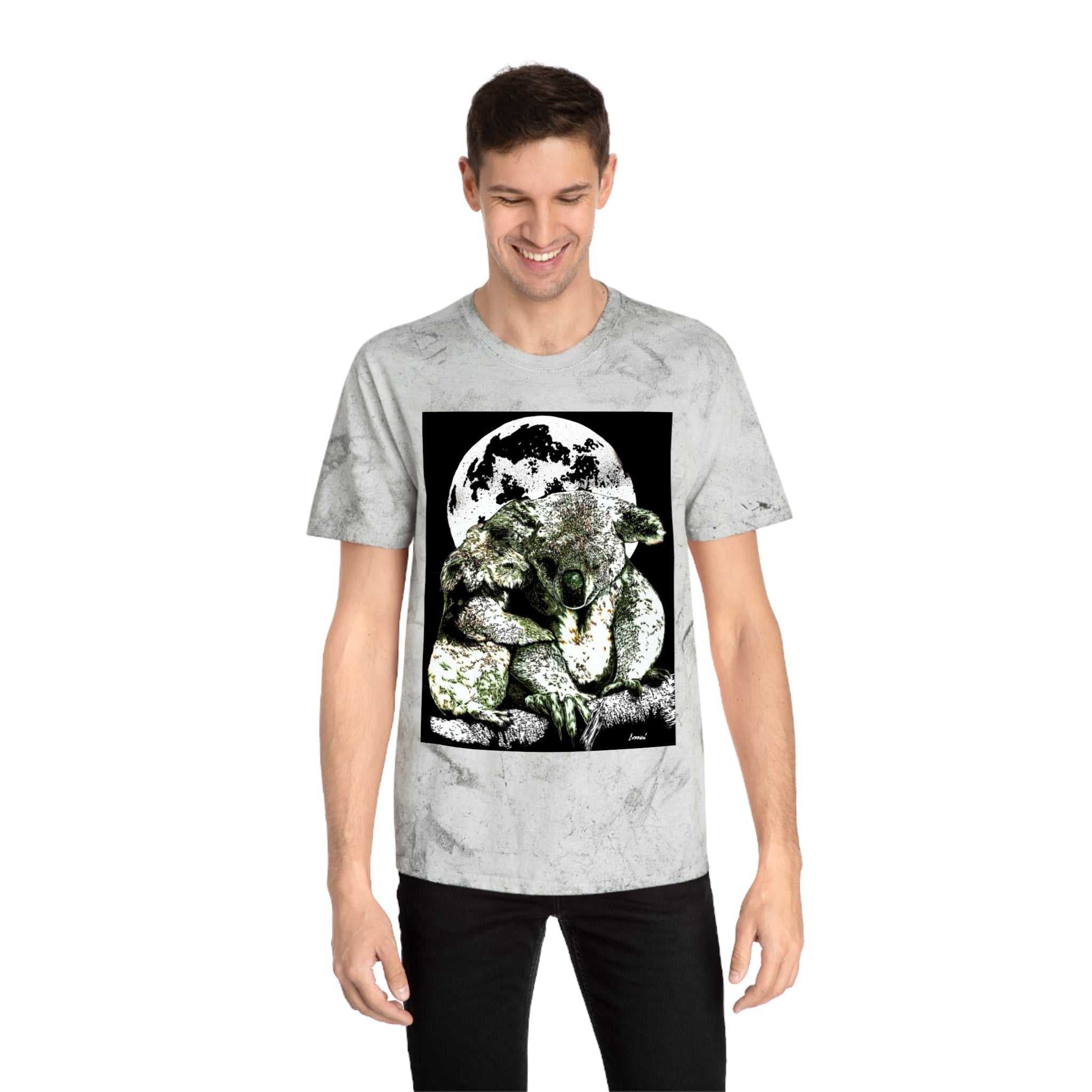 Two Koalas Color Blast T Shirt Original Hand Drawn Art