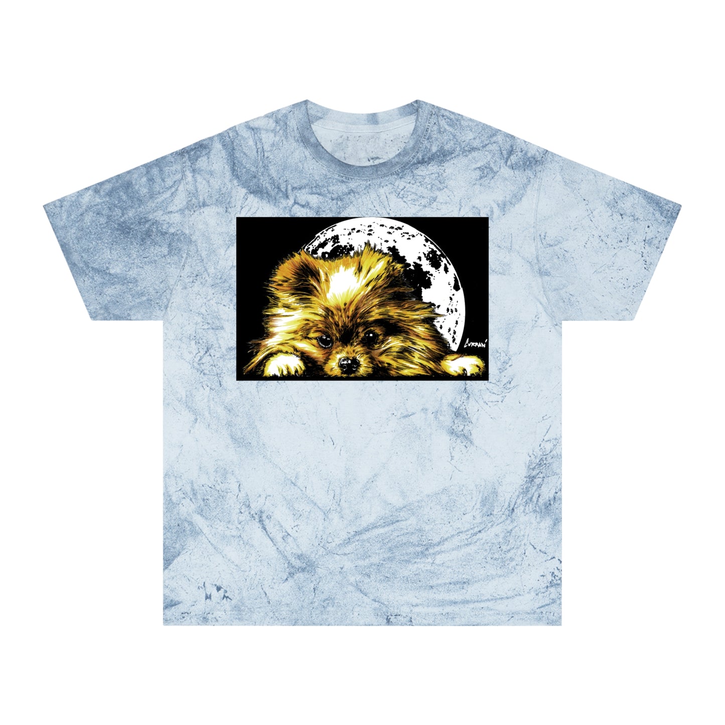 Color Blast T-Shirt with Dog Design - Unisex Moonlit Pet Tee