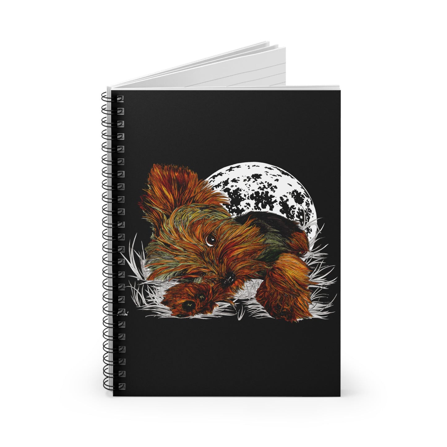 Yorkie Terrier Spiral Notebook – Ruled Line, Original Hand-Drawn Art