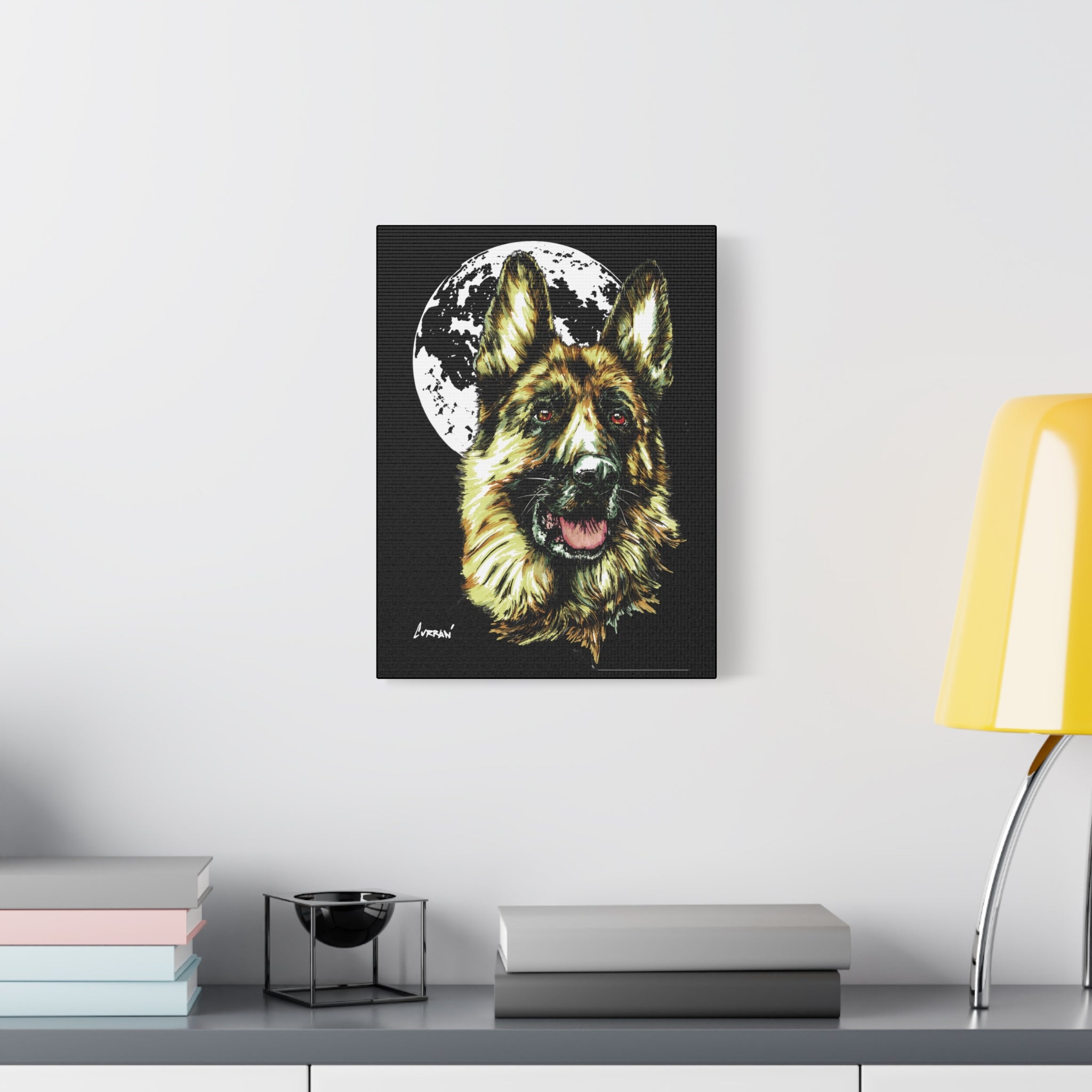 German Shepherd Print, Hand-Drawn Dog Art,