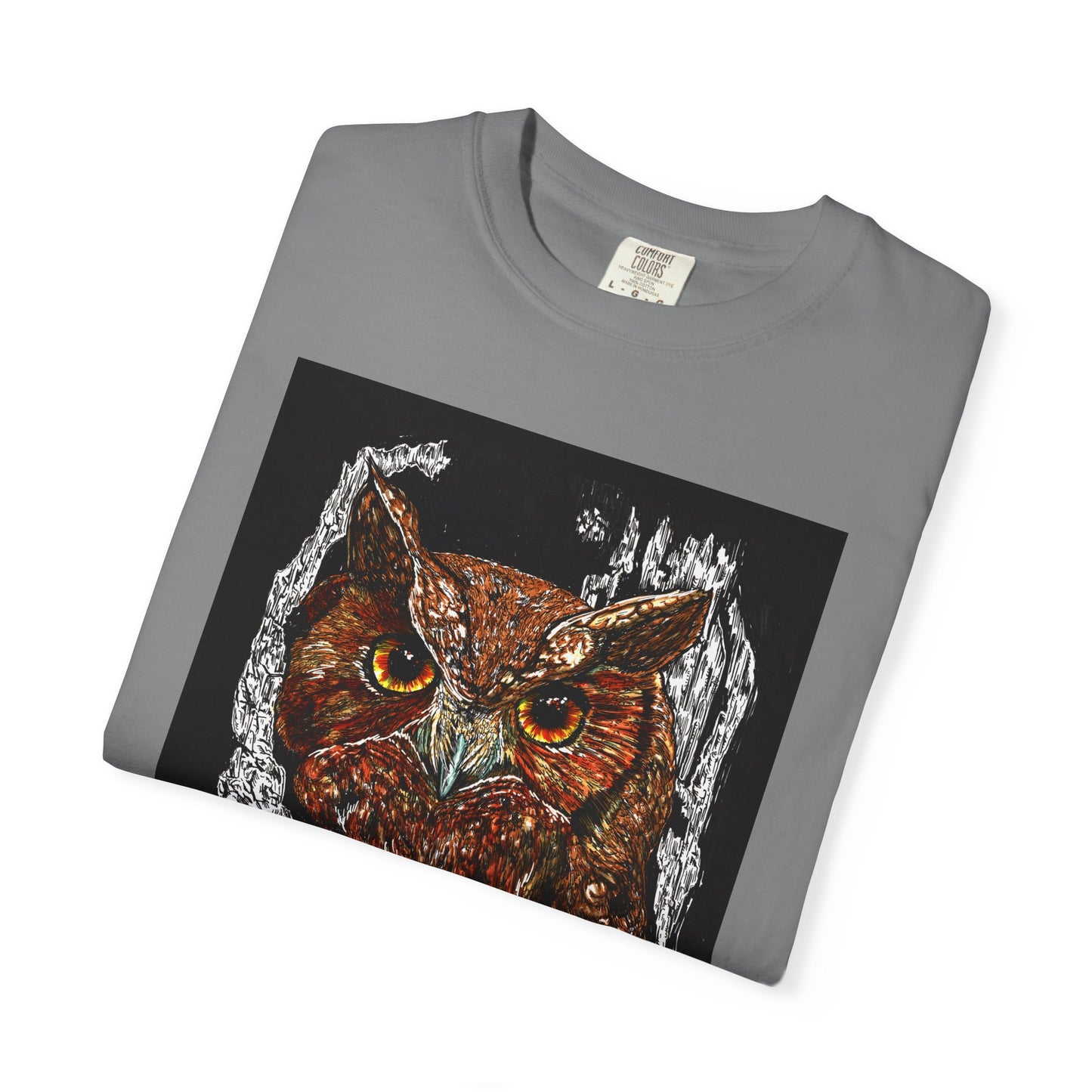 Artistic Owl Unisex Garment-Dyed T-Shirt