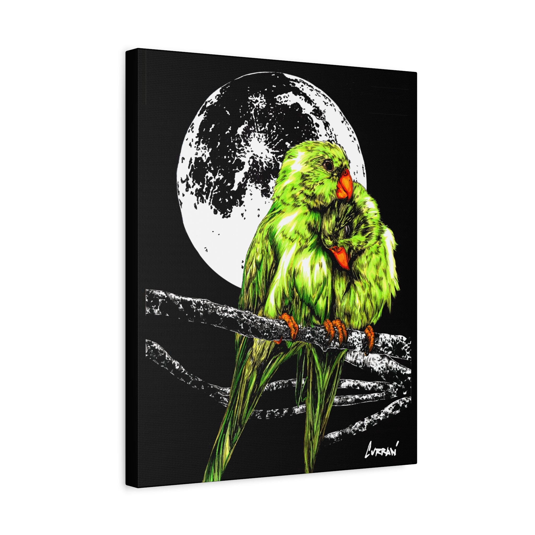 Lush Lovebirds Canvas Art Prints, Stretched Matte Wall Decor