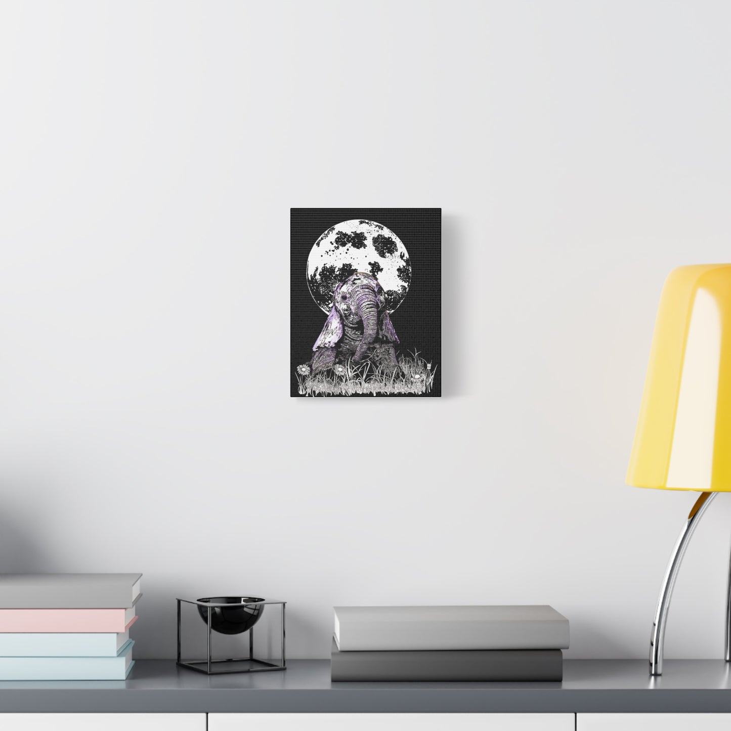 Baby Elephant Canvas Art, Print of Original hand drawn art