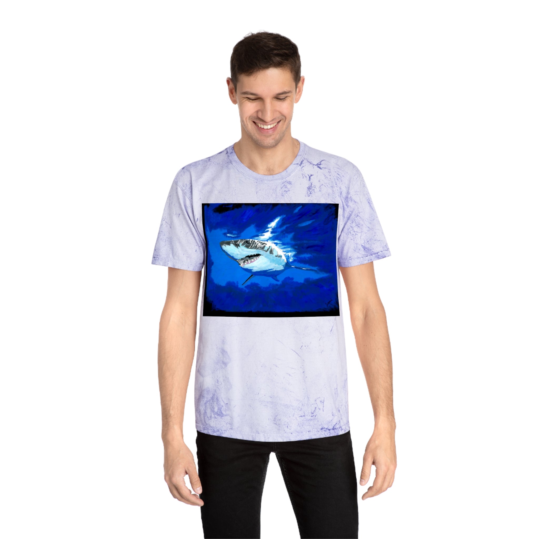 Great White Shark T Shirt Original Hand Painted Art