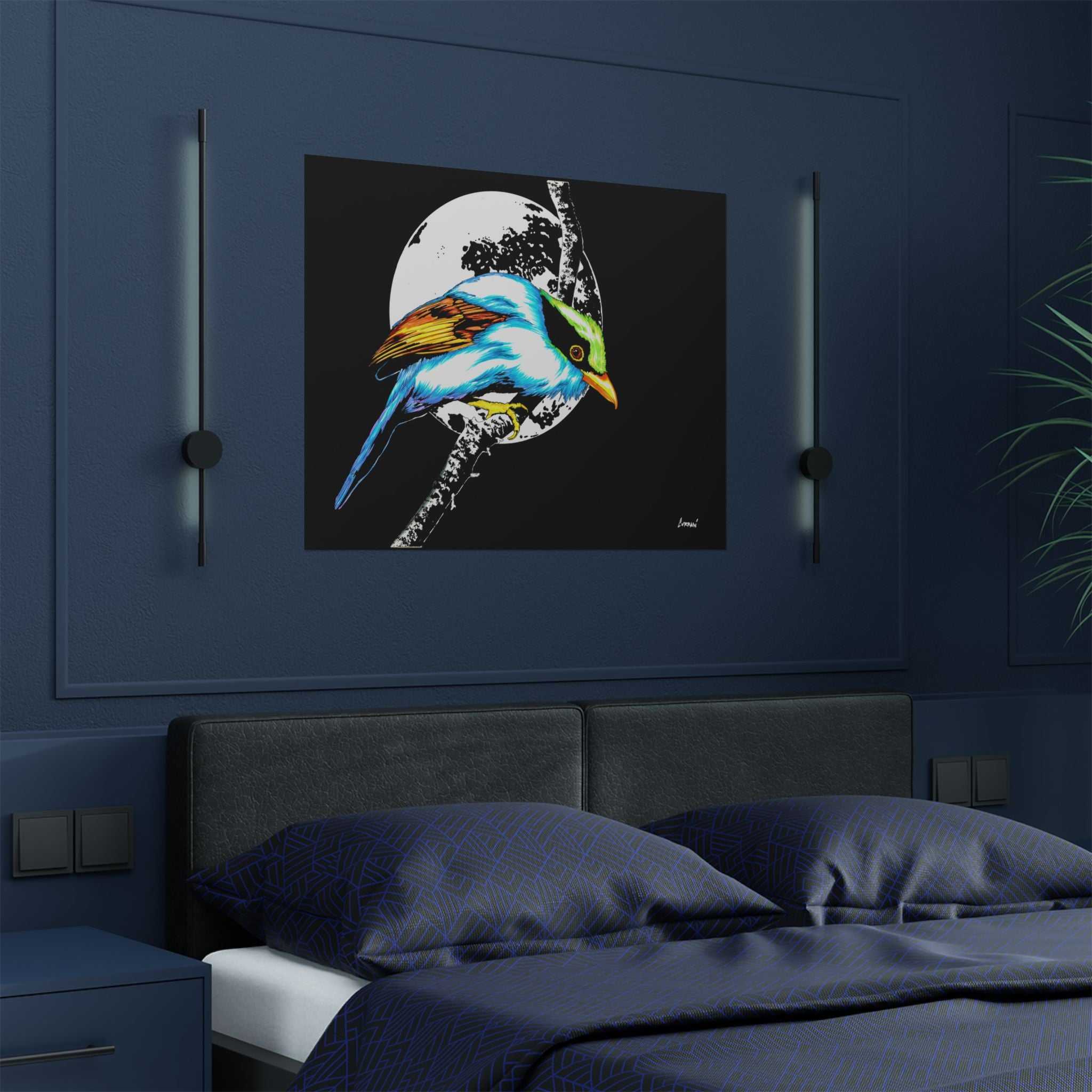 Bring nature's beauty into your space with our Vibrant Bird Satin Poster - Wall Art Print for Nature Lovers. Elevate your walls now!