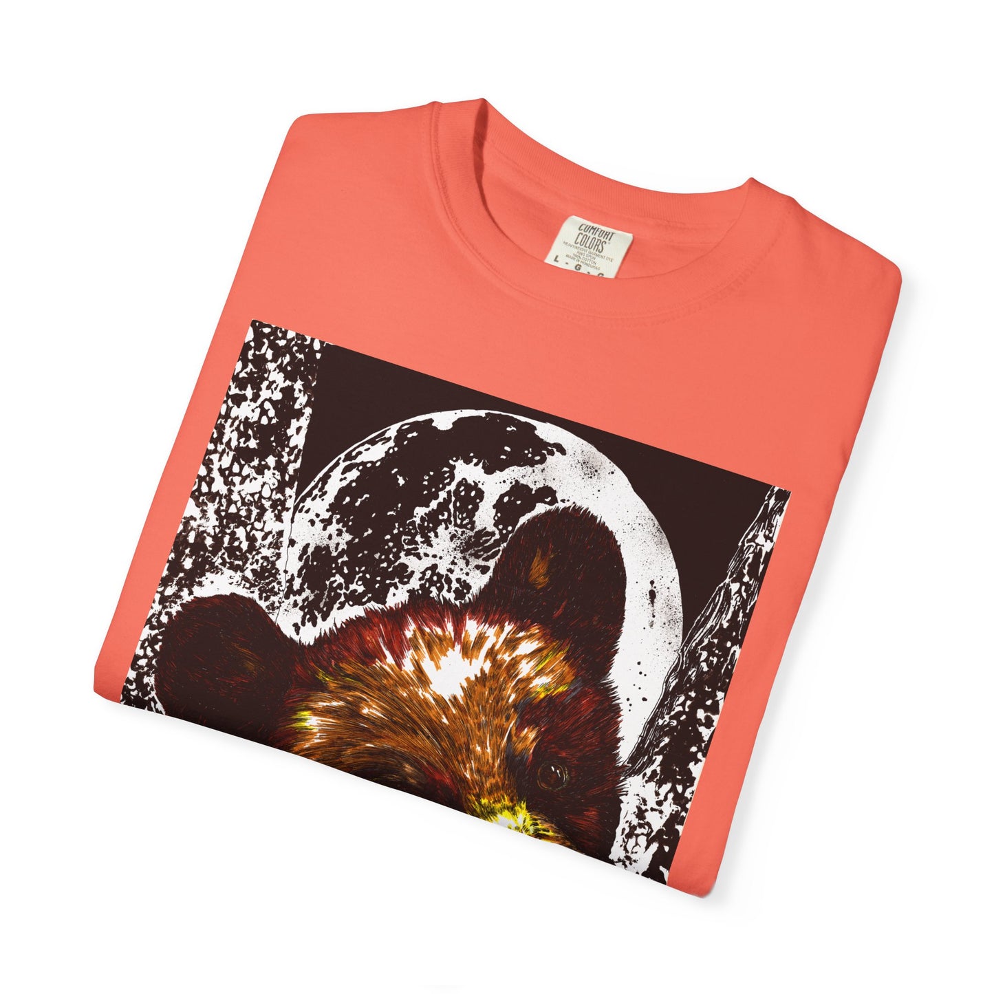 Moonlit Brown Bear Cub Unisex Garment-Dyed T-Shirt | Nature-Inspired Apparel