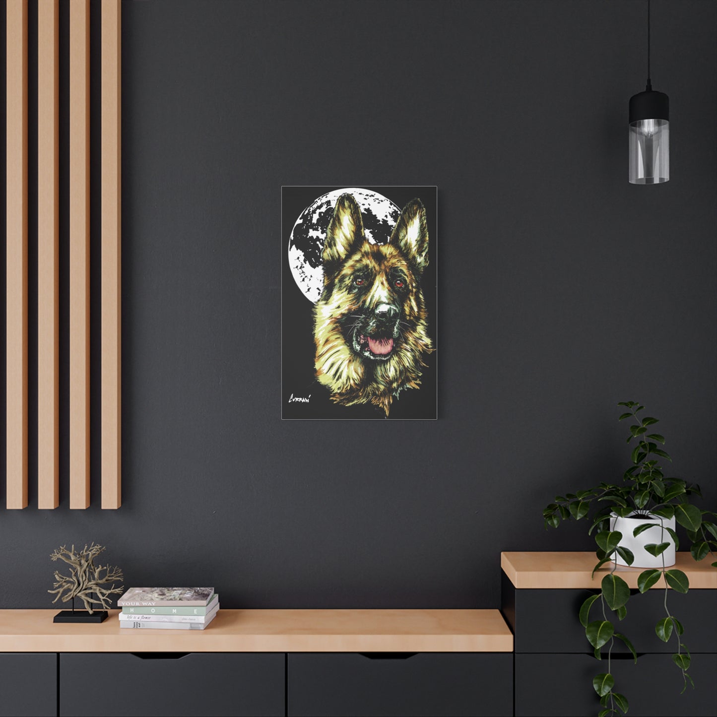 German Shepherd Print, Hand-Drawn Dog Art,
