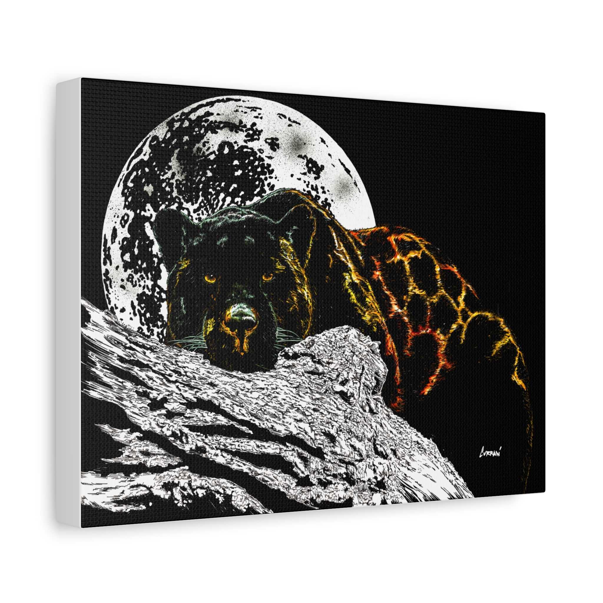 Panther in the Moonlight Print of my Original hand drawn art