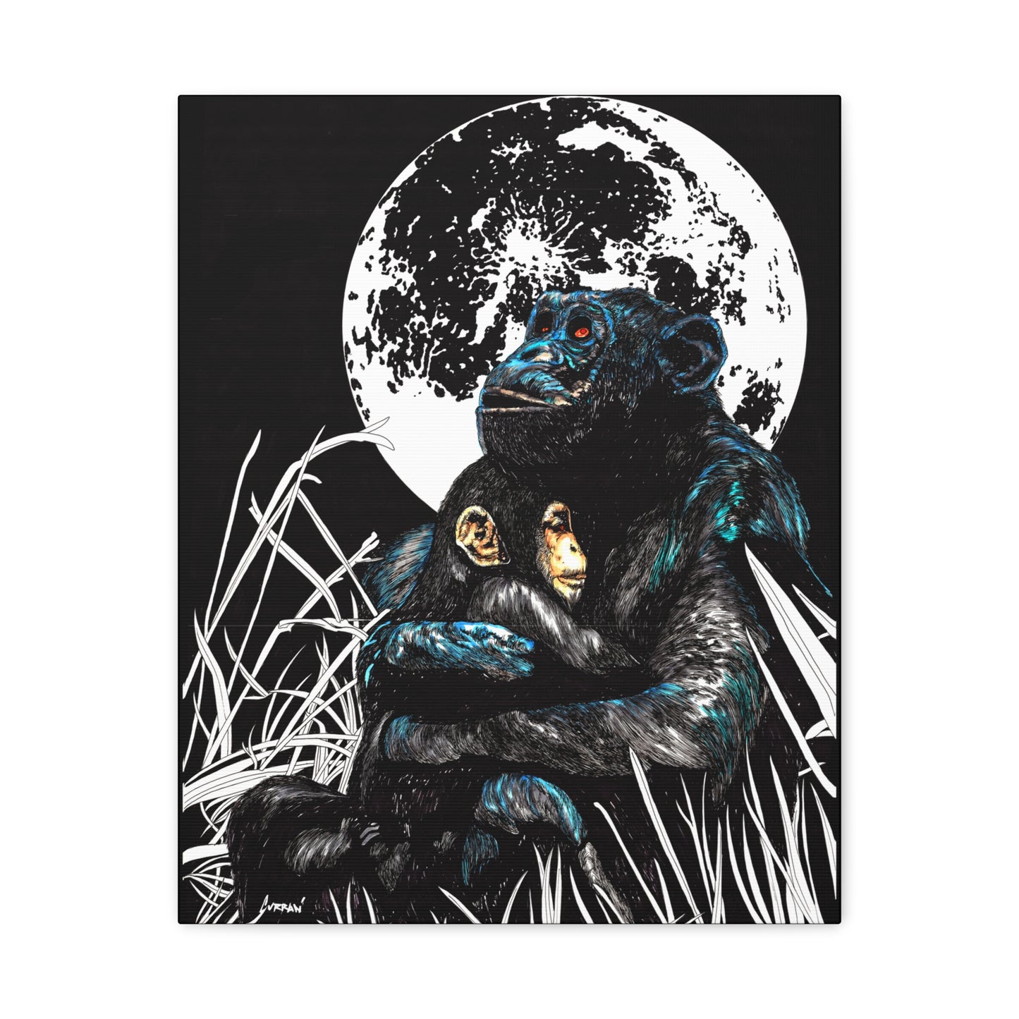Gorilla Wall Art, Gorilla Print, Hand-Drawn Gorilla, Wildlife Art,