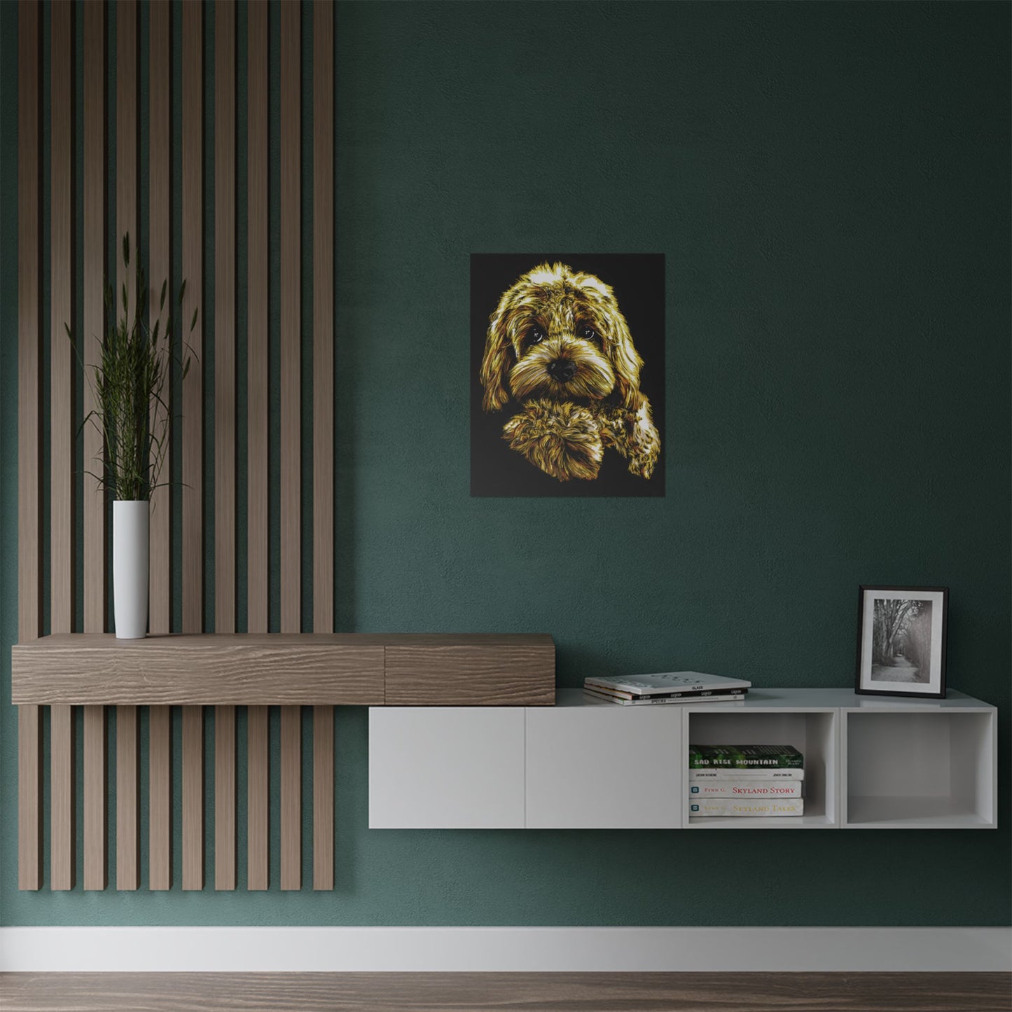 Golden Dog Art Satin Poster - Home Decor for Pet Lovers