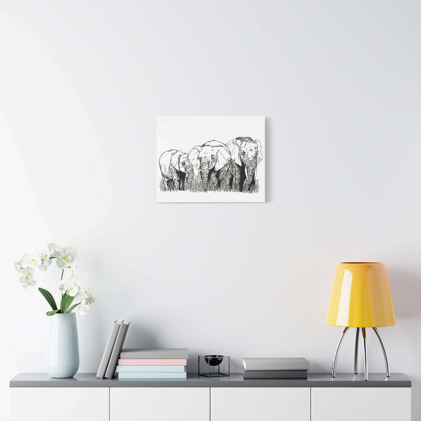 Elephant Family Art – Original Hand-Drawn Unique,