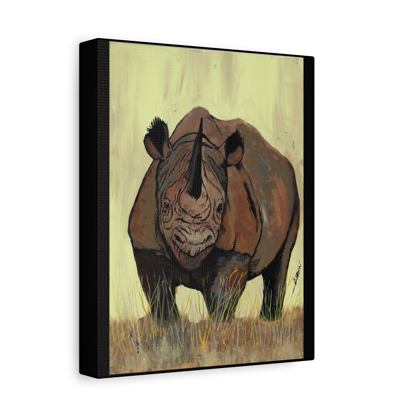 Rhino Wall Art Print of the Original, hand drawn wall art of a Rhino