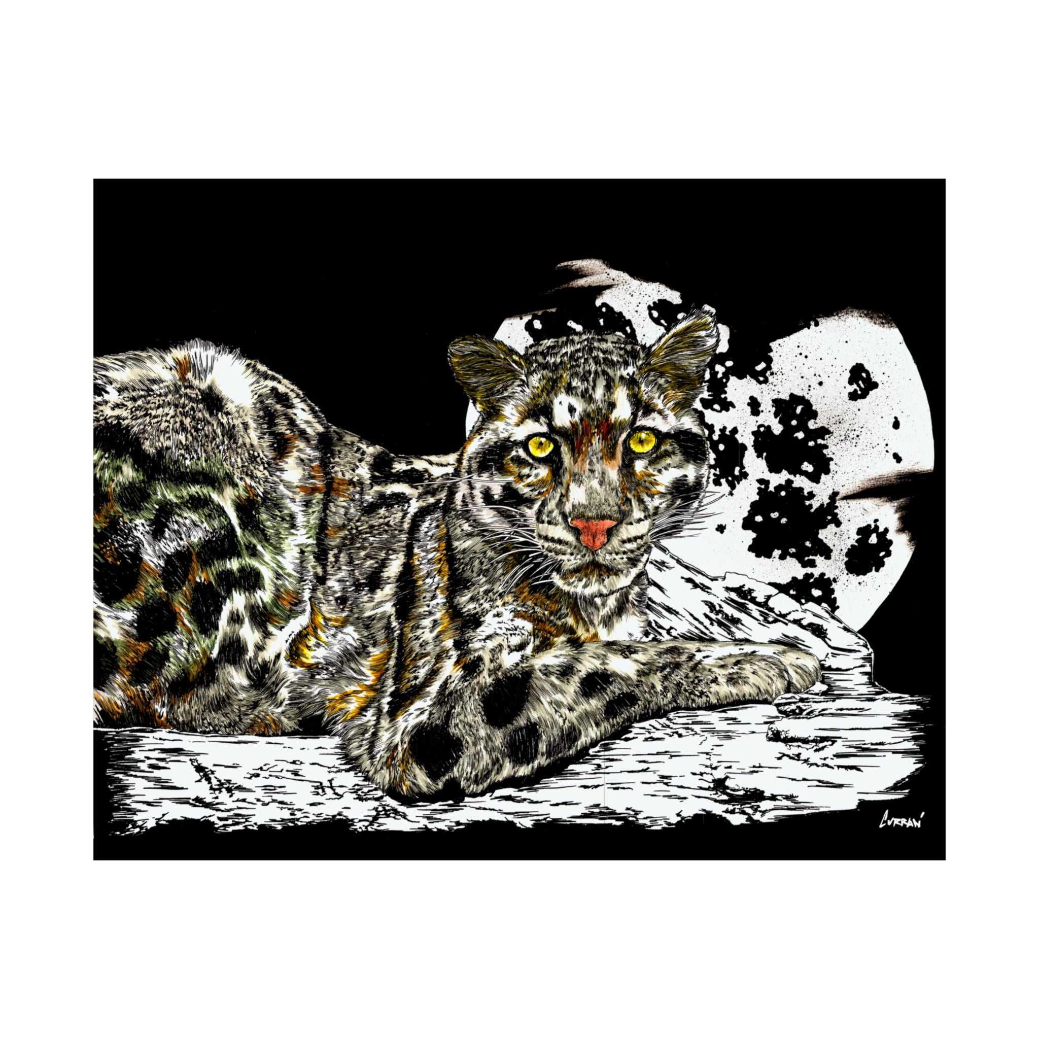 Majestic Snow Leopard Satin Poster, Art Print