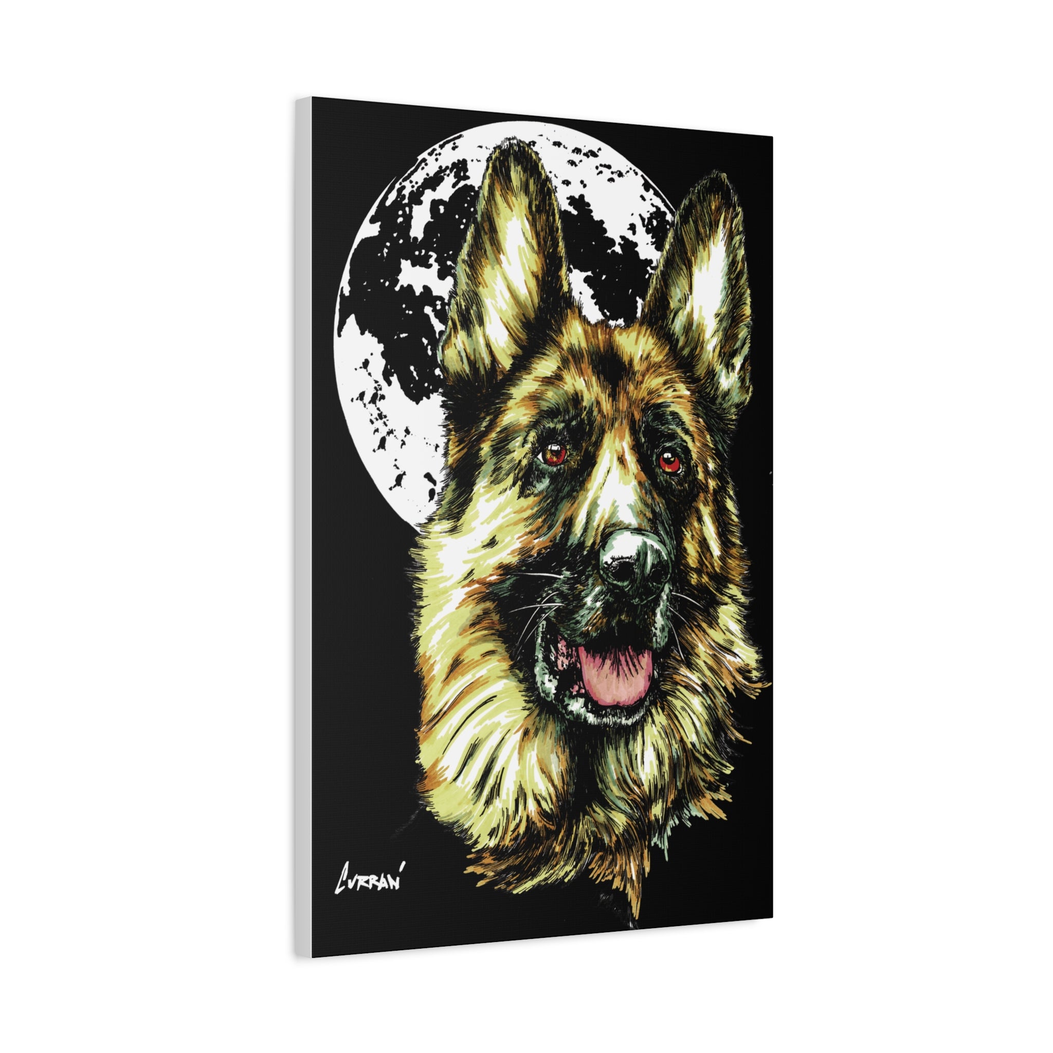 German Shepherd Print, Hand-Drawn Dog Art,