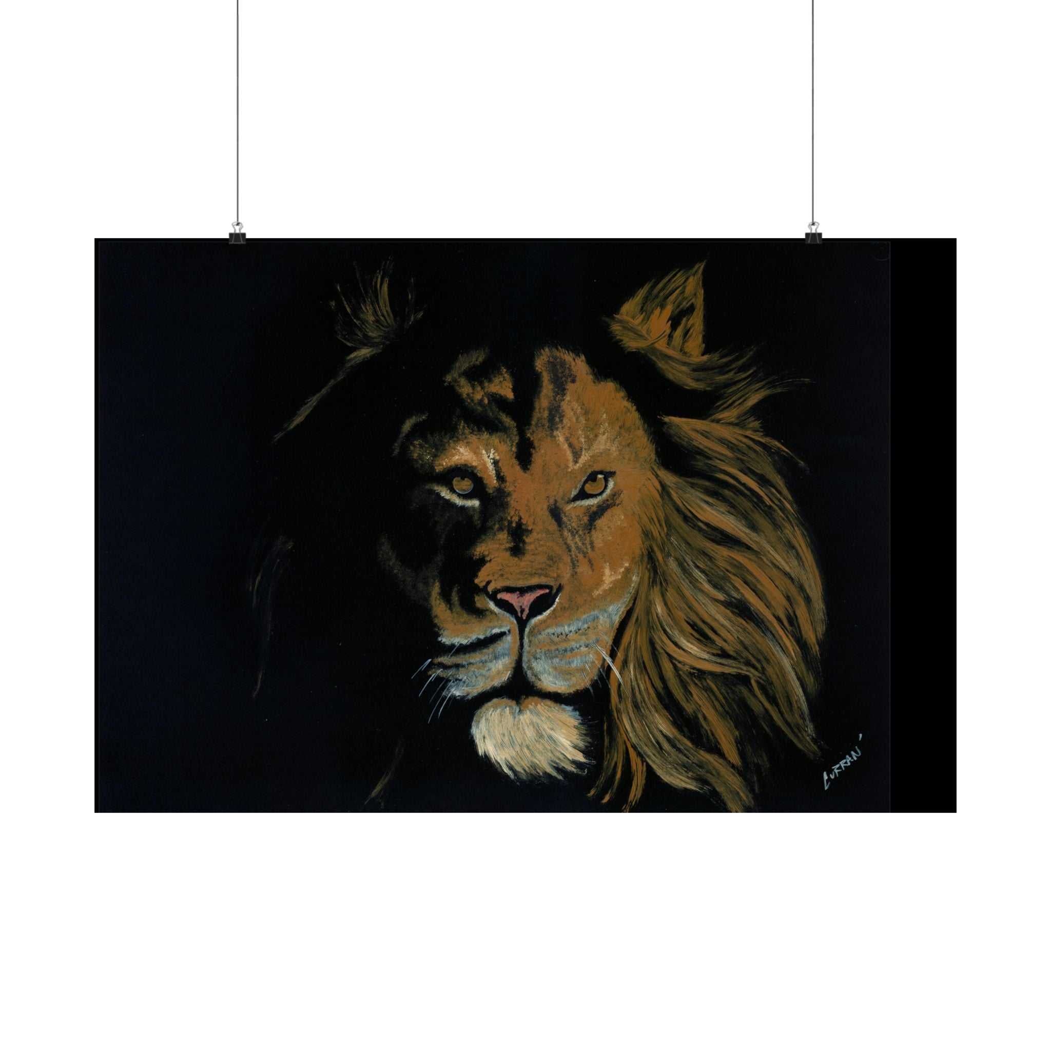 Majestic Lion Satin Poster - 300gsm Art Print for Home Decor