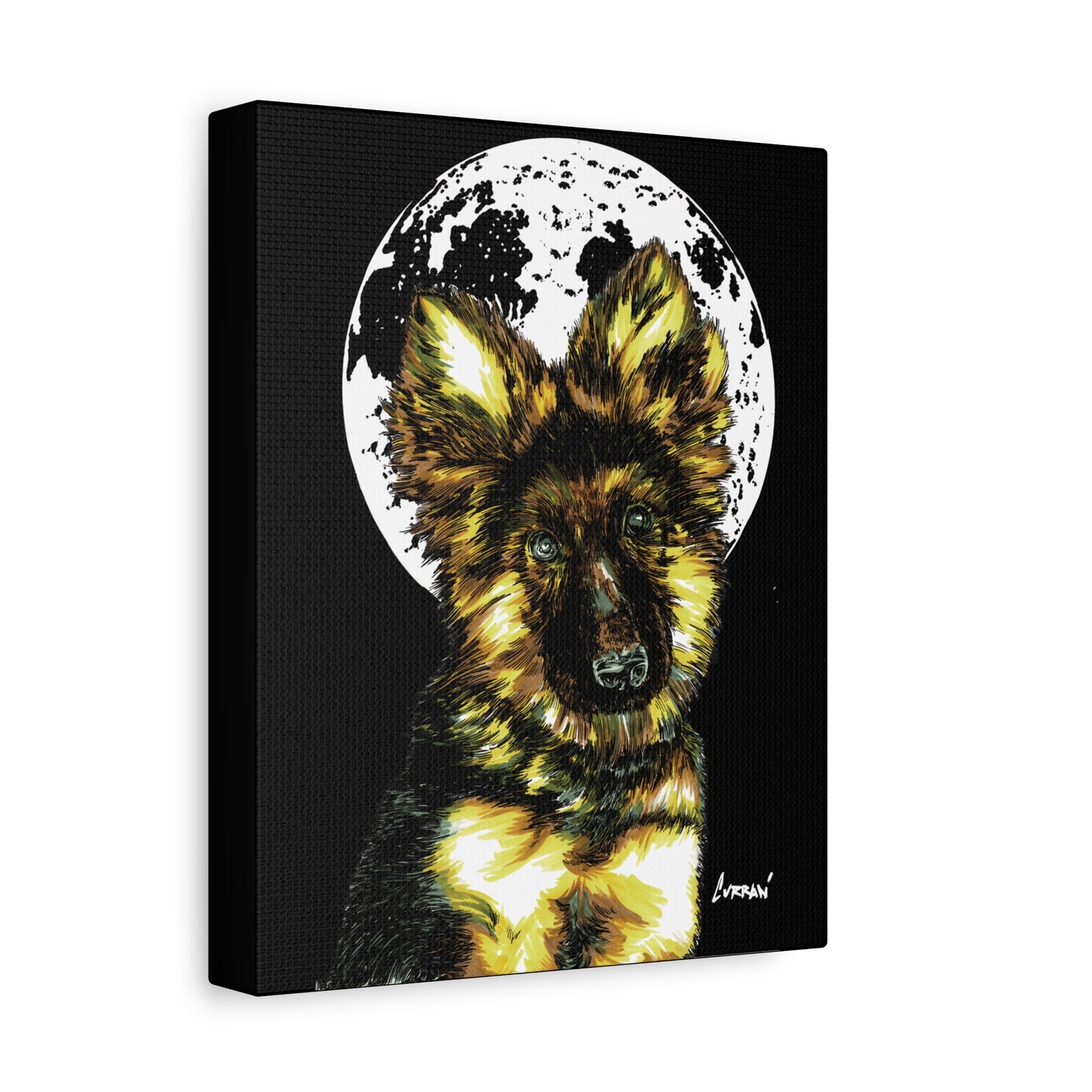 German Shepherd Puppy Print, Hand-Drawn Dog Art,