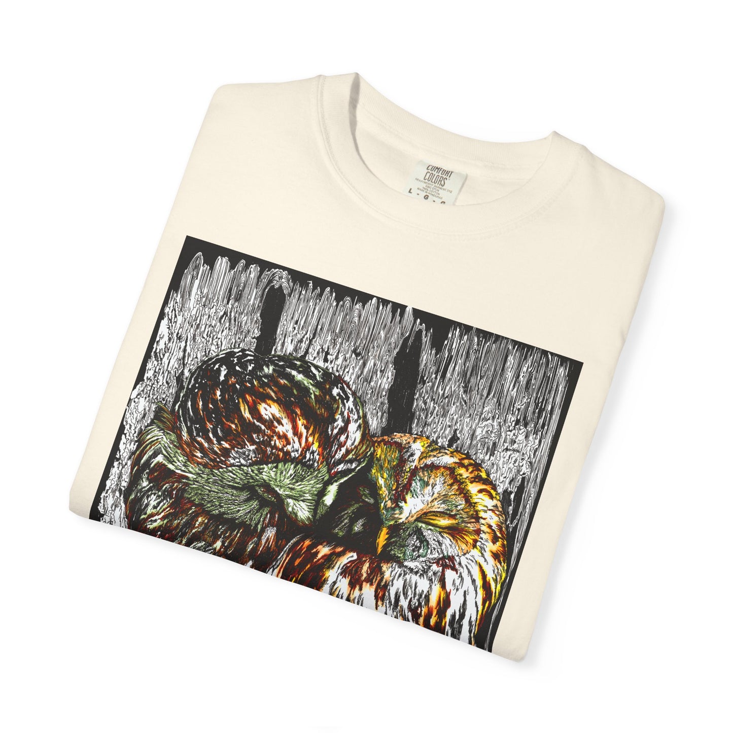 Owls in a Tree Unisex Garment-Dyed T-Shirt