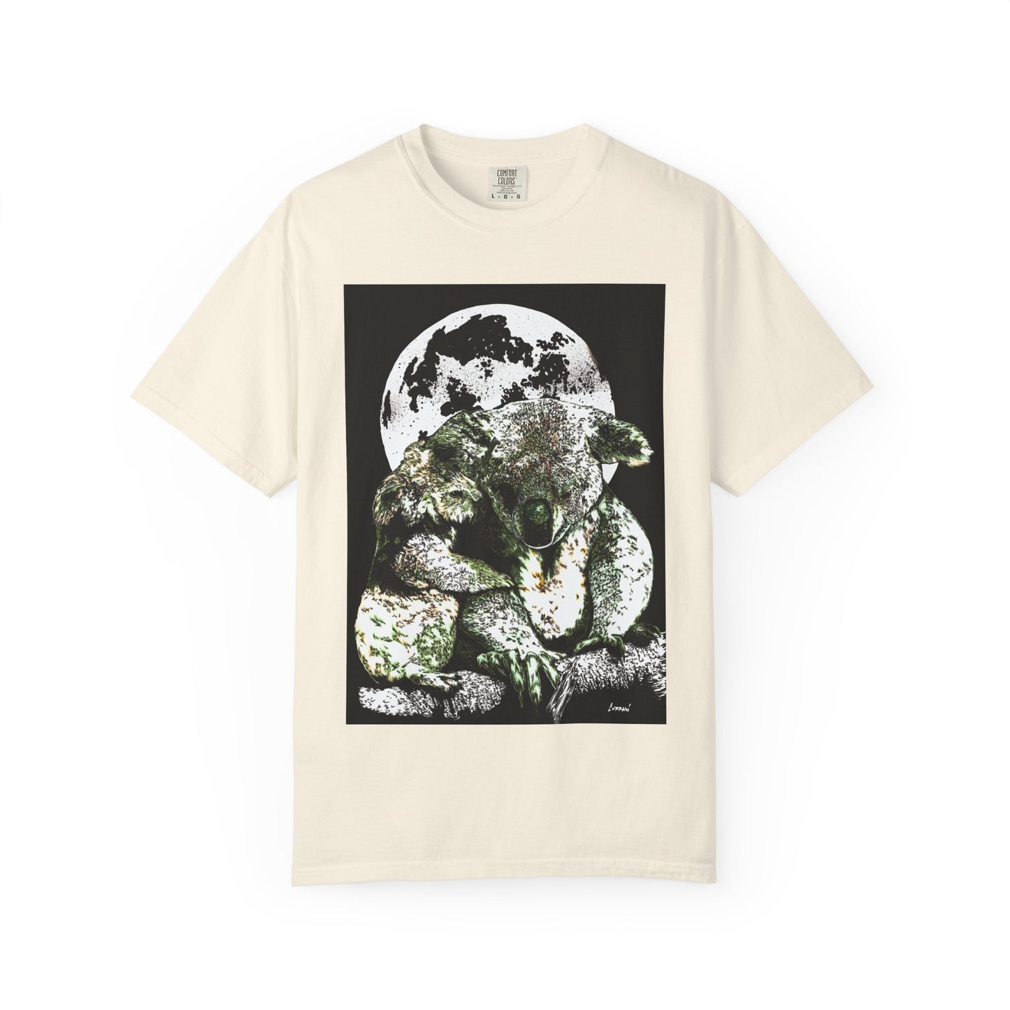Moonlit Koala T-Shirt for Nature Lovers - Unisex Garment-Dyed Eco-Friendly Tee