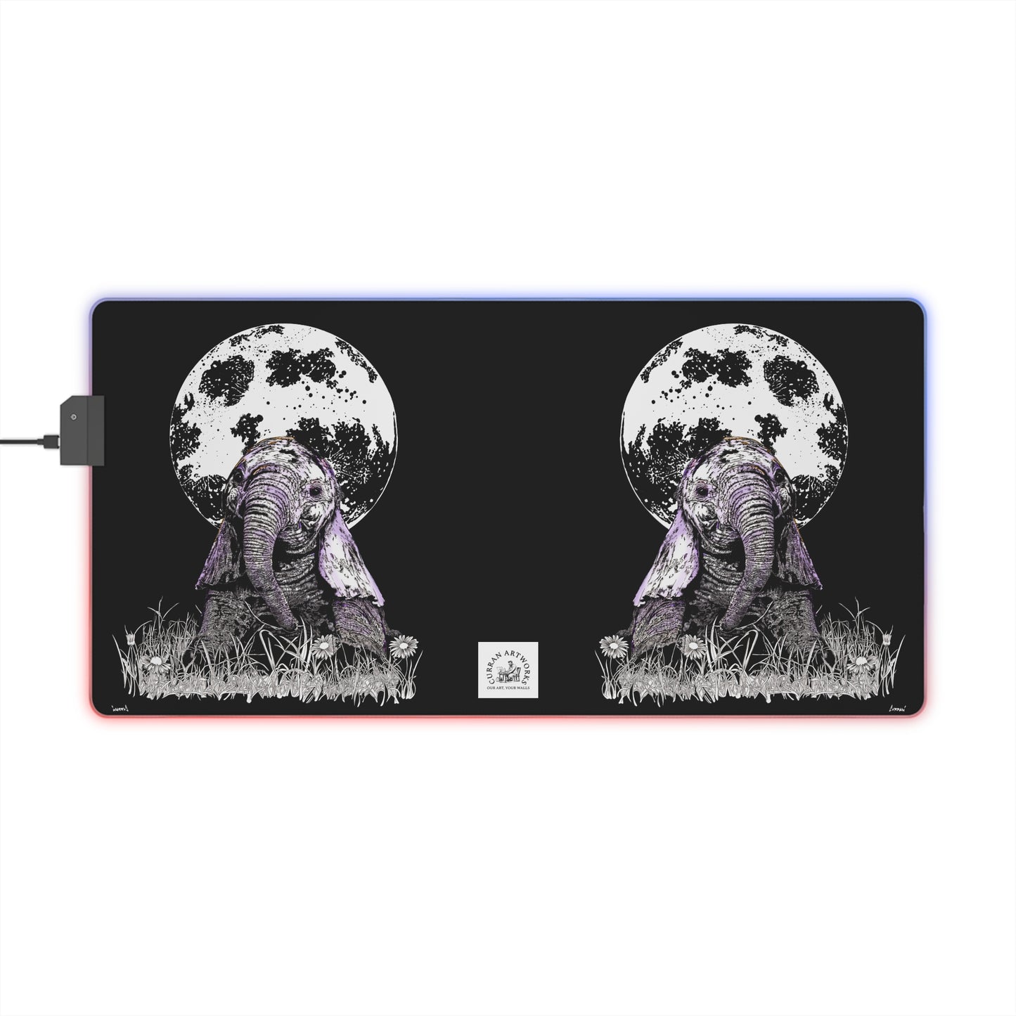 LED Elephant Gaming Mouse Pad - Stylish Setup for Gamers
