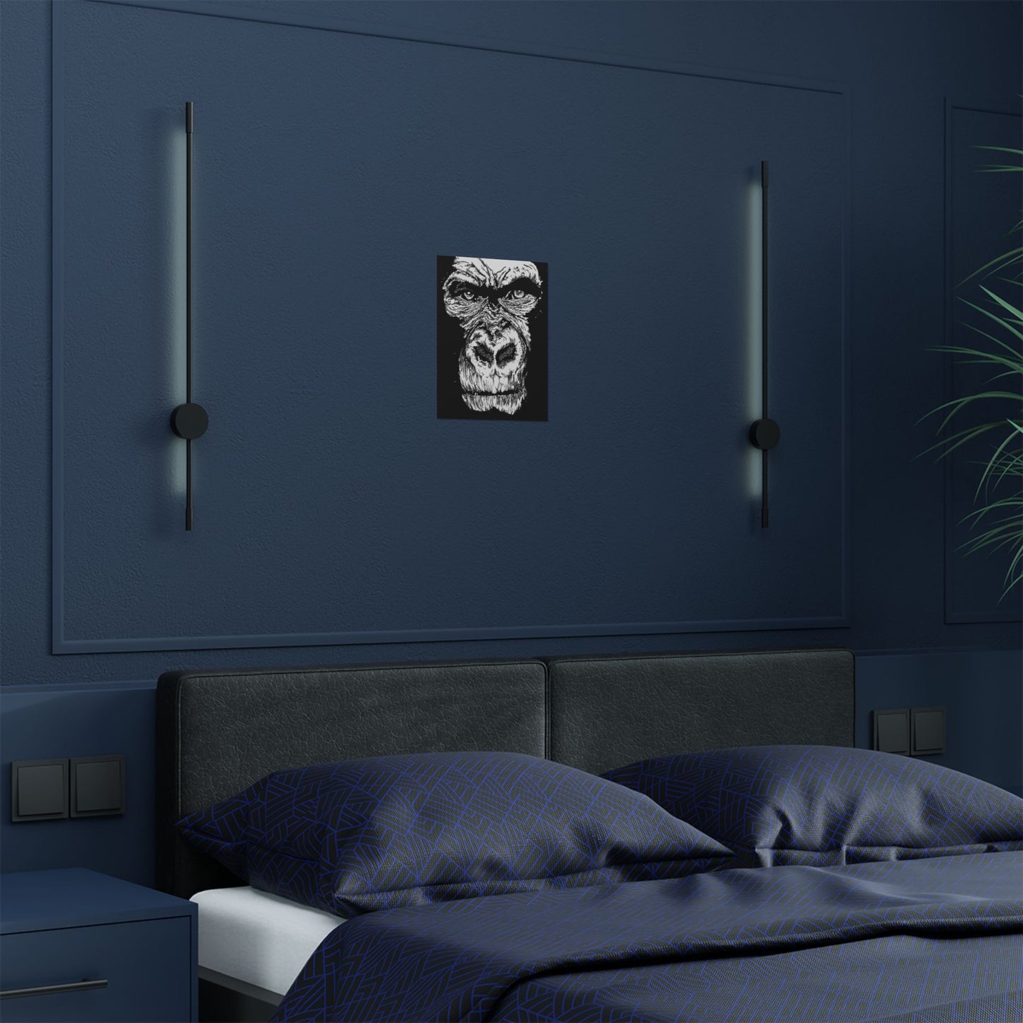 Gorilla Art Satin Poster | Eye-Catching Wildlife Decor