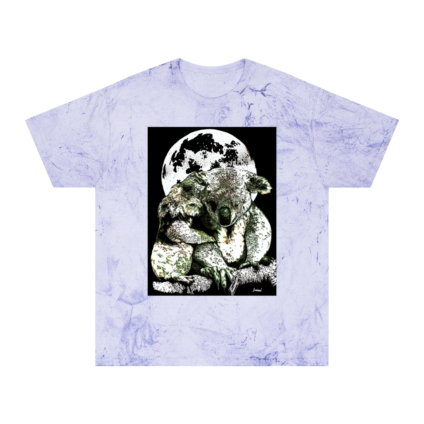 Two Koalas Color Blast T Shirt Original Hand Drawn Art