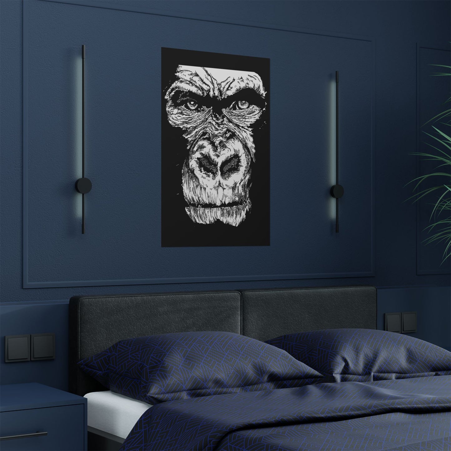 Gorilla Art Satin Poster | Eye-Catching Wildlife Decor