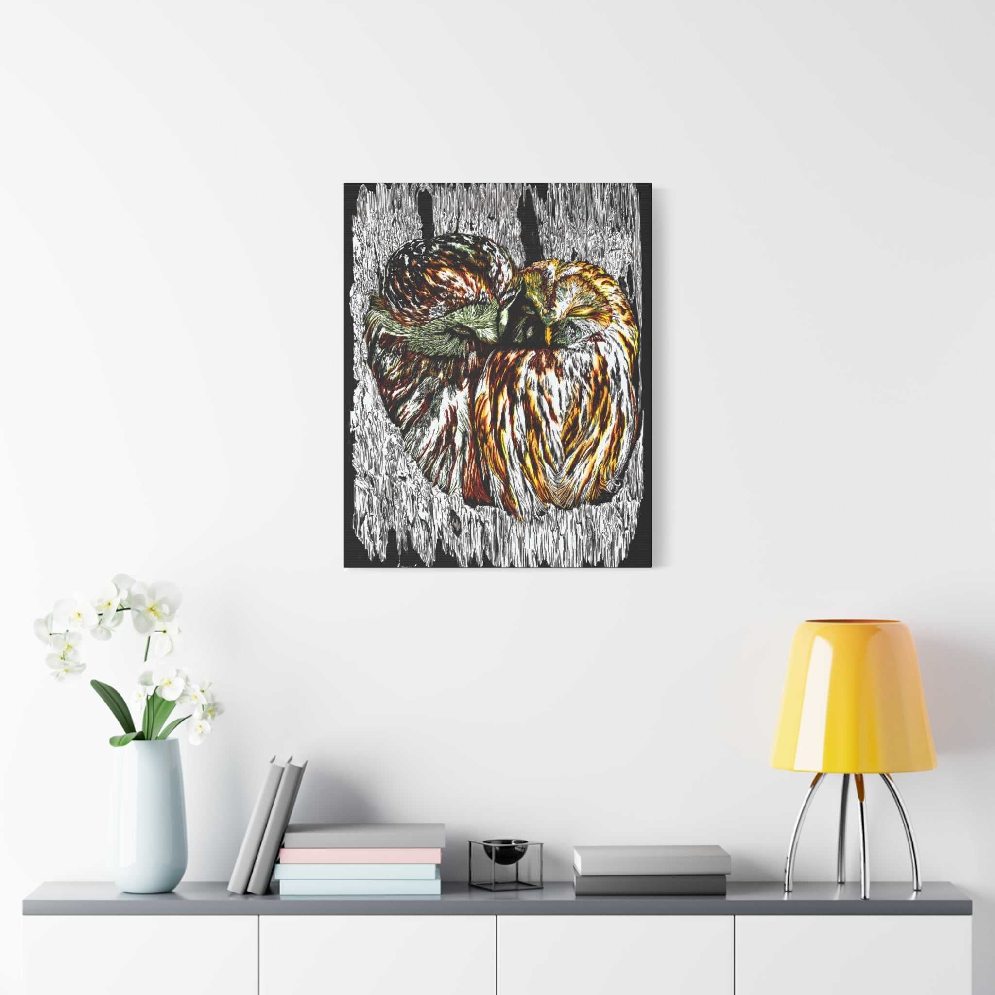 Owl Wall Art, Owl Print, Hand-Drawn Owls, Wildlife Art,