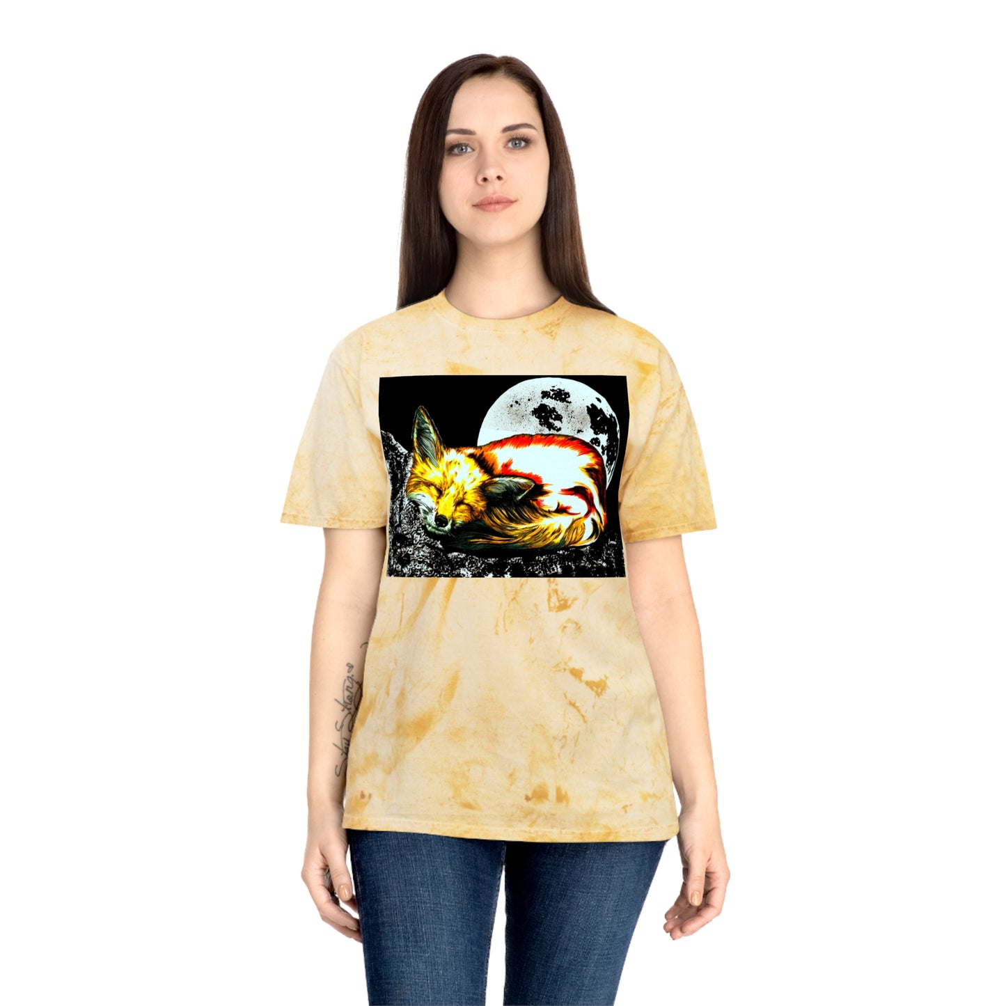 Red Fox Unisex T Shirt with Color Blast Design