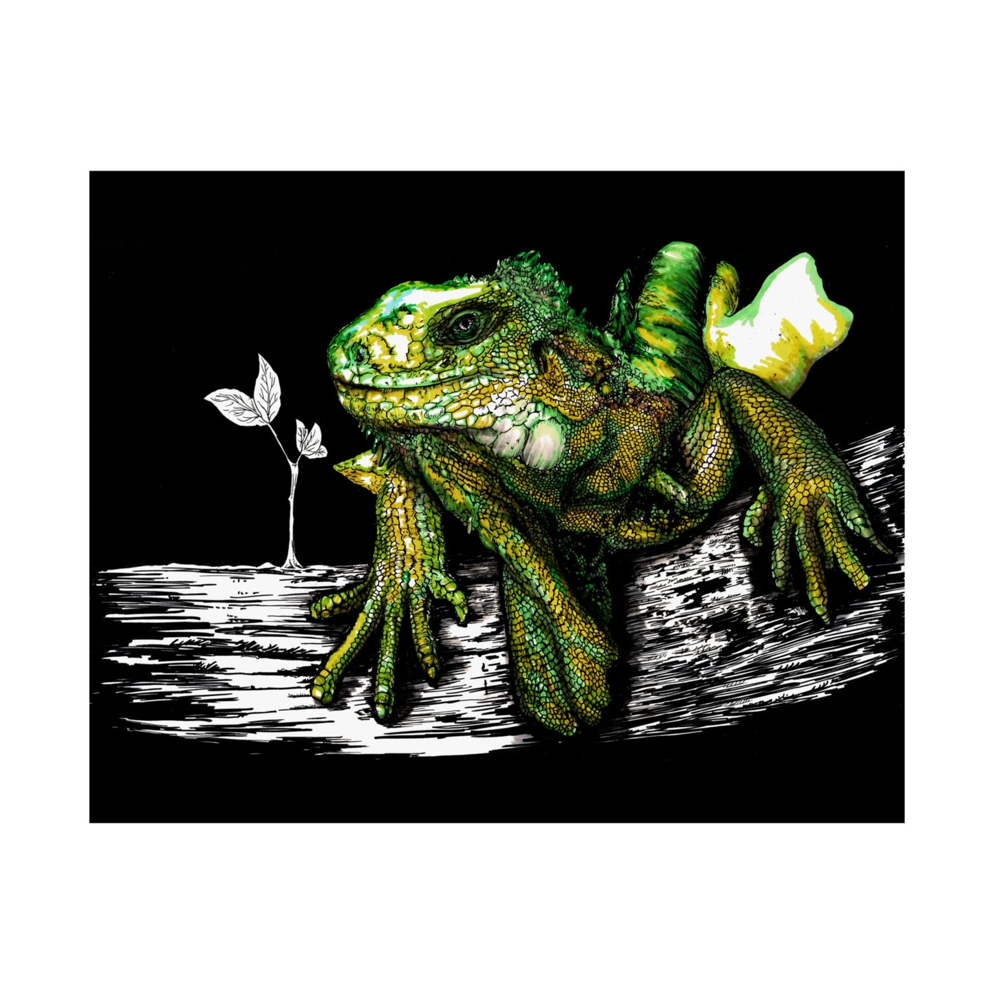 Vibrant Lizard Satin Poster - Stunning 300gsm Wall Art for Nature Lovers
