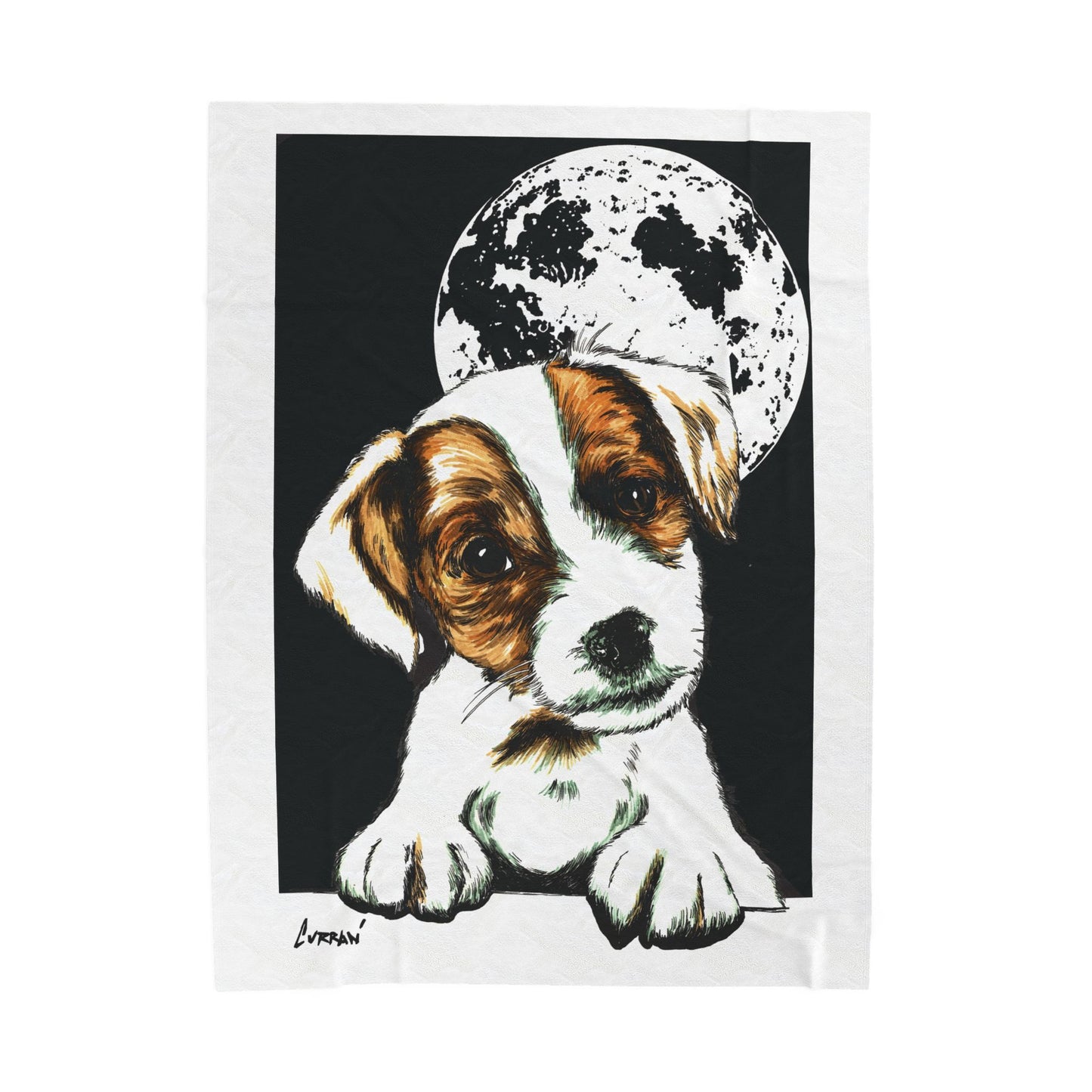 Adorable Beagle Moon Velveteen Plush Blanket