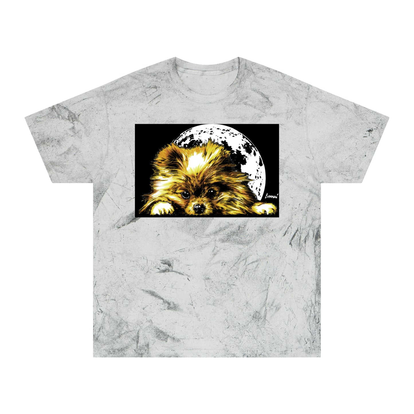 Color Blast T-Shirt with Dog Design - Unisex Moonlit Pet Tee