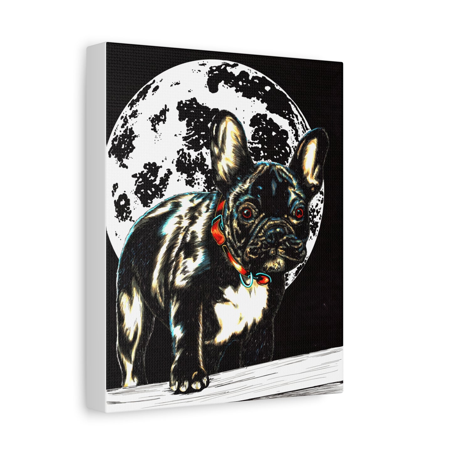 French Bulldog Moonlight Canvas Wall Art Print