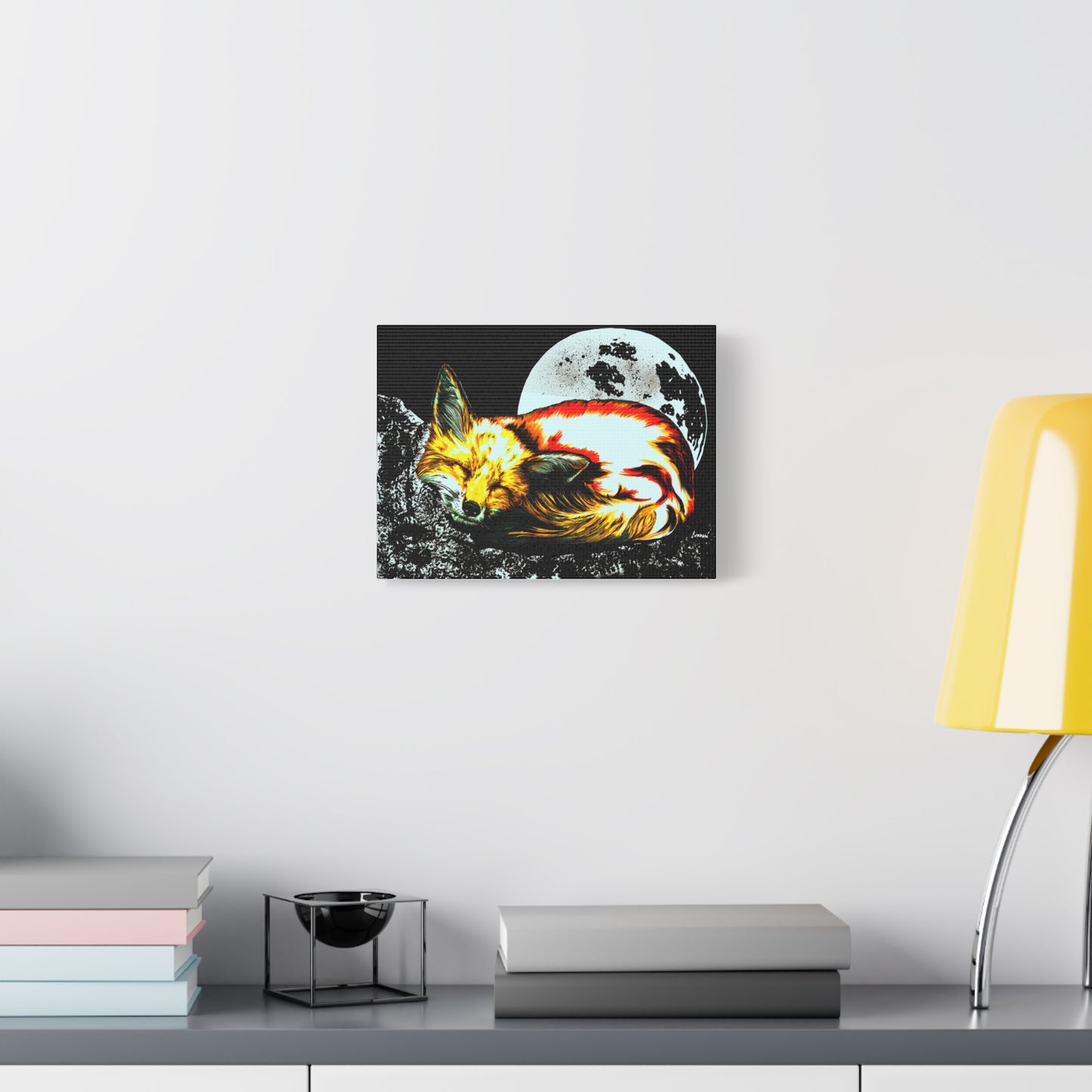 Red Fox Art Print of my Original hand drawn art printed on stretched canvas of a Red Fox
