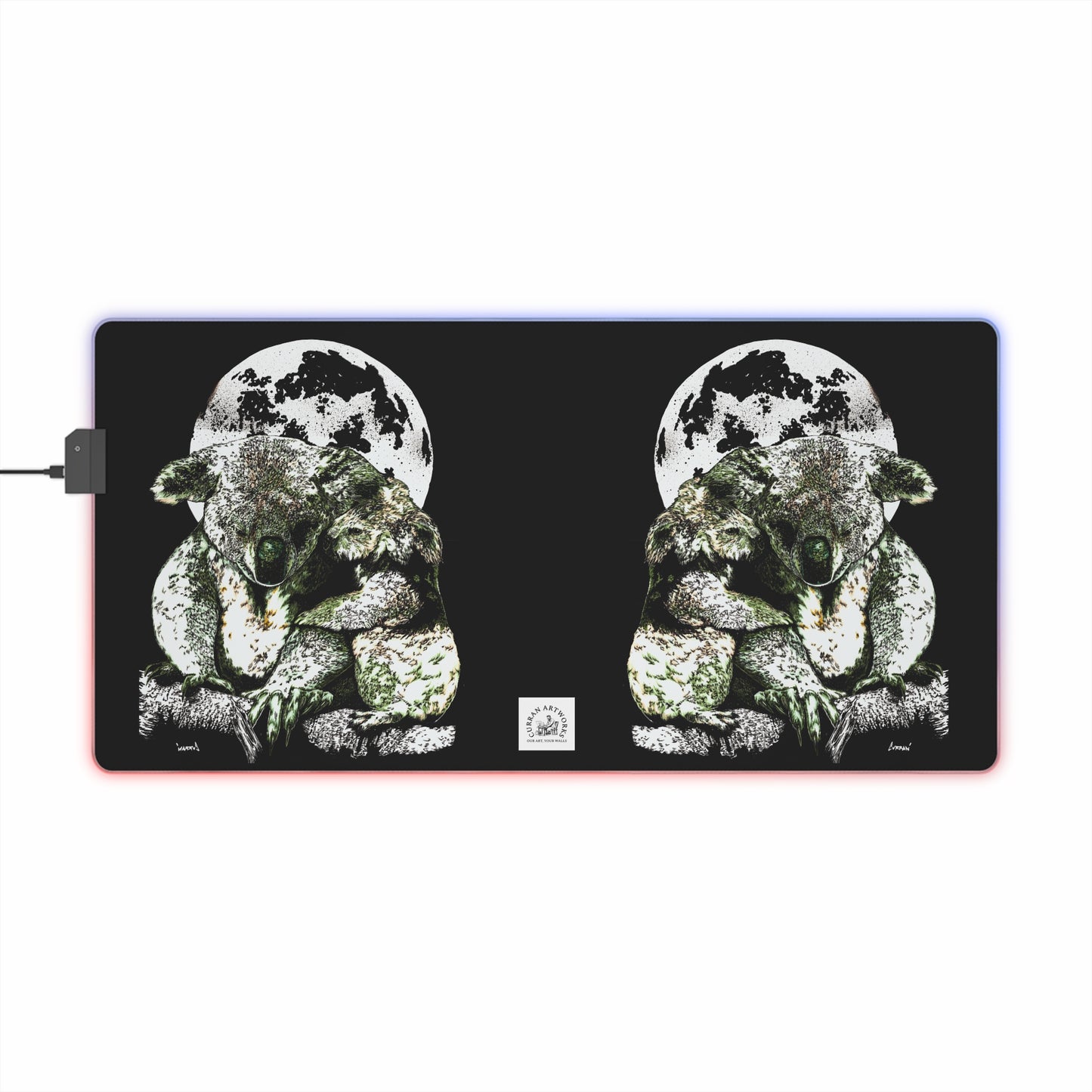 Koala with Moon LED Gaming Mouse Pad, Perfect for Gamers