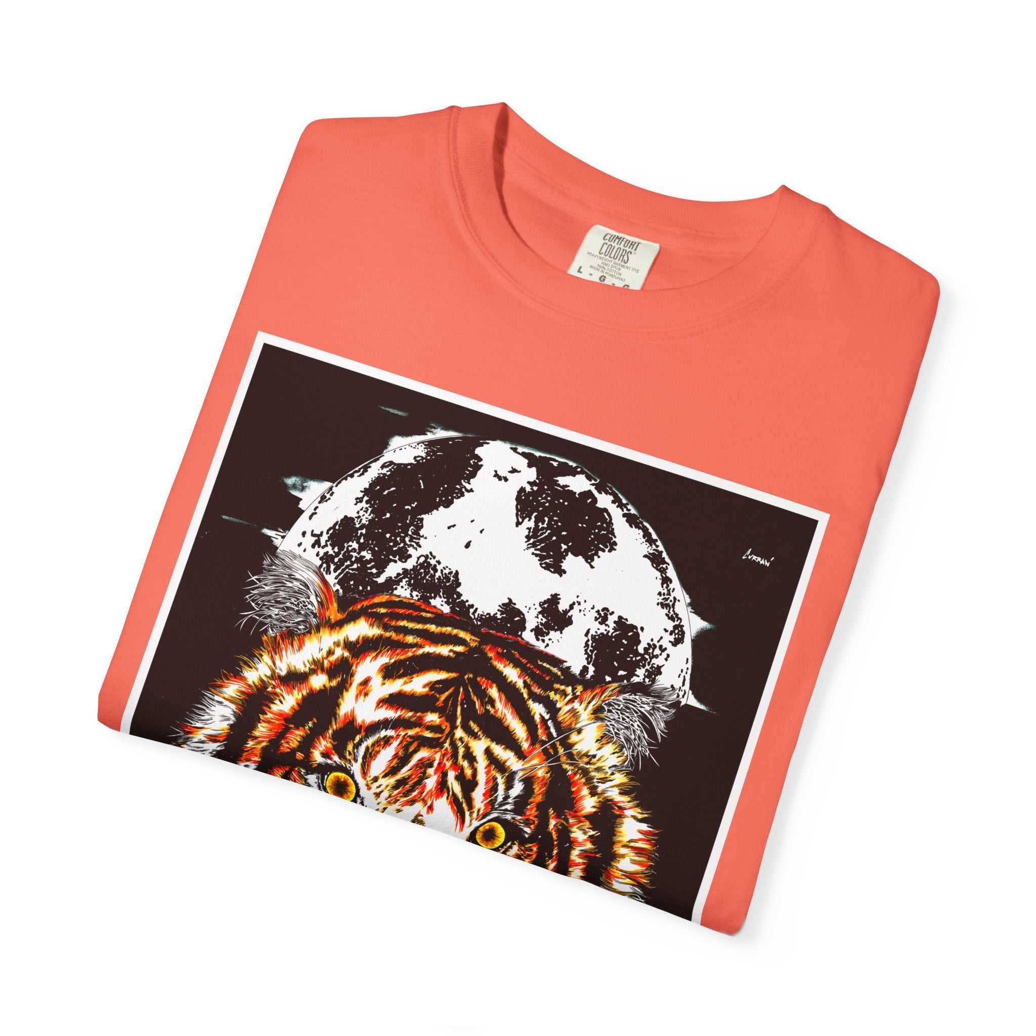 Get wild with our Tiger Garment-Dyed Graphic T-Shirt - Unisex Wild Animal Tee. Stand out in style with this unique and eye-catching tee.