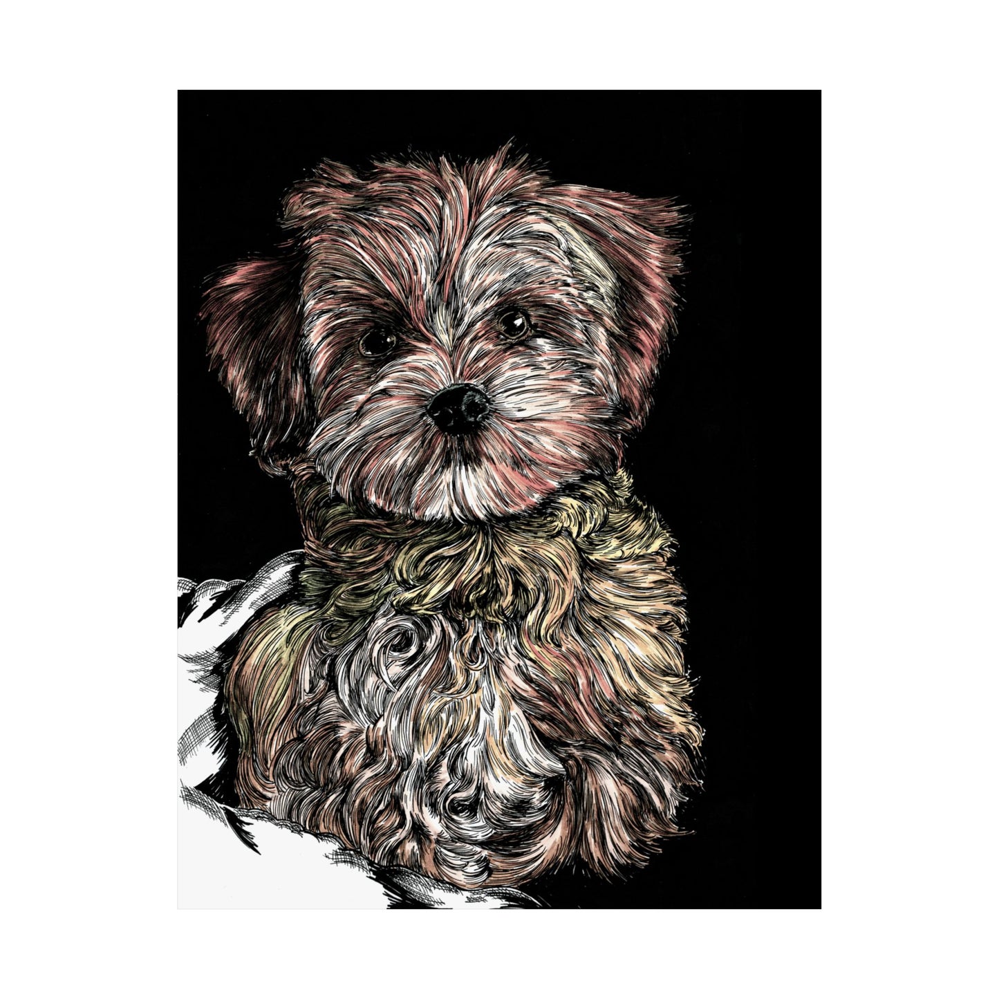Custom Dog Portrait Satin Poster | 300gsm Pet Art Print