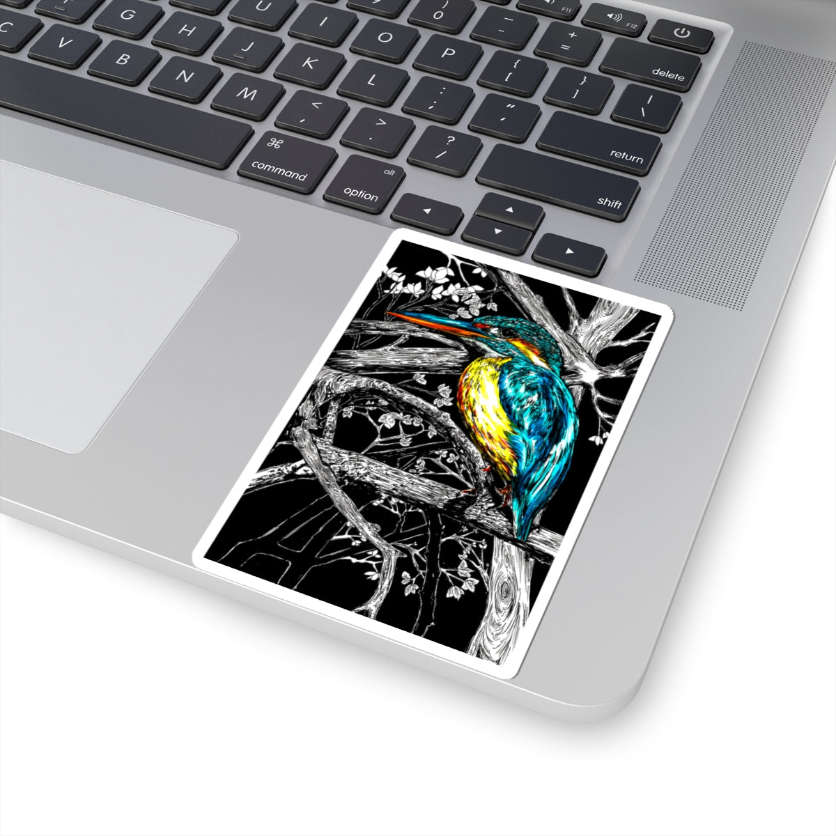 Vibrant Kingfisher Kiss-Cut Sticker, Perfect for Nature Lovers