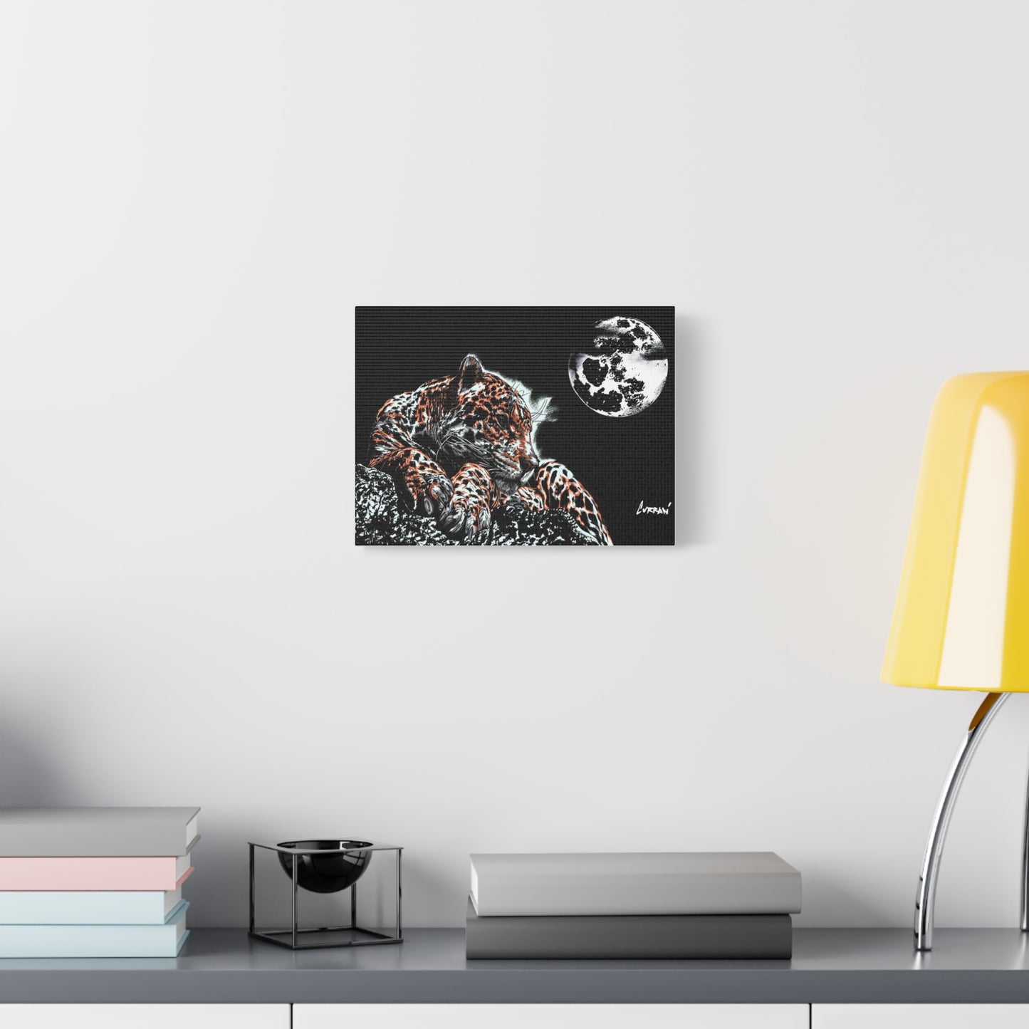 Leopard Canvas Art – Original Hand-Drawn Realistic Big Cat Wall Decor printed on Matte Canvas, Stretched, 1.25"