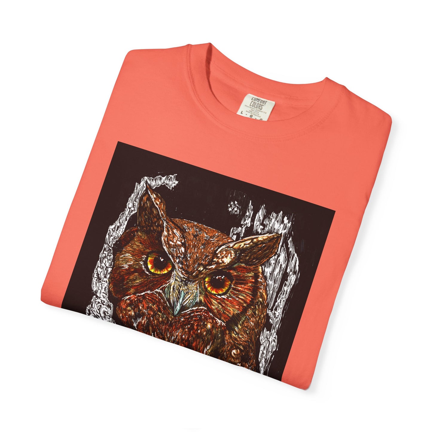 Artistic Owl Unisex Garment-Dyed T-Shirt