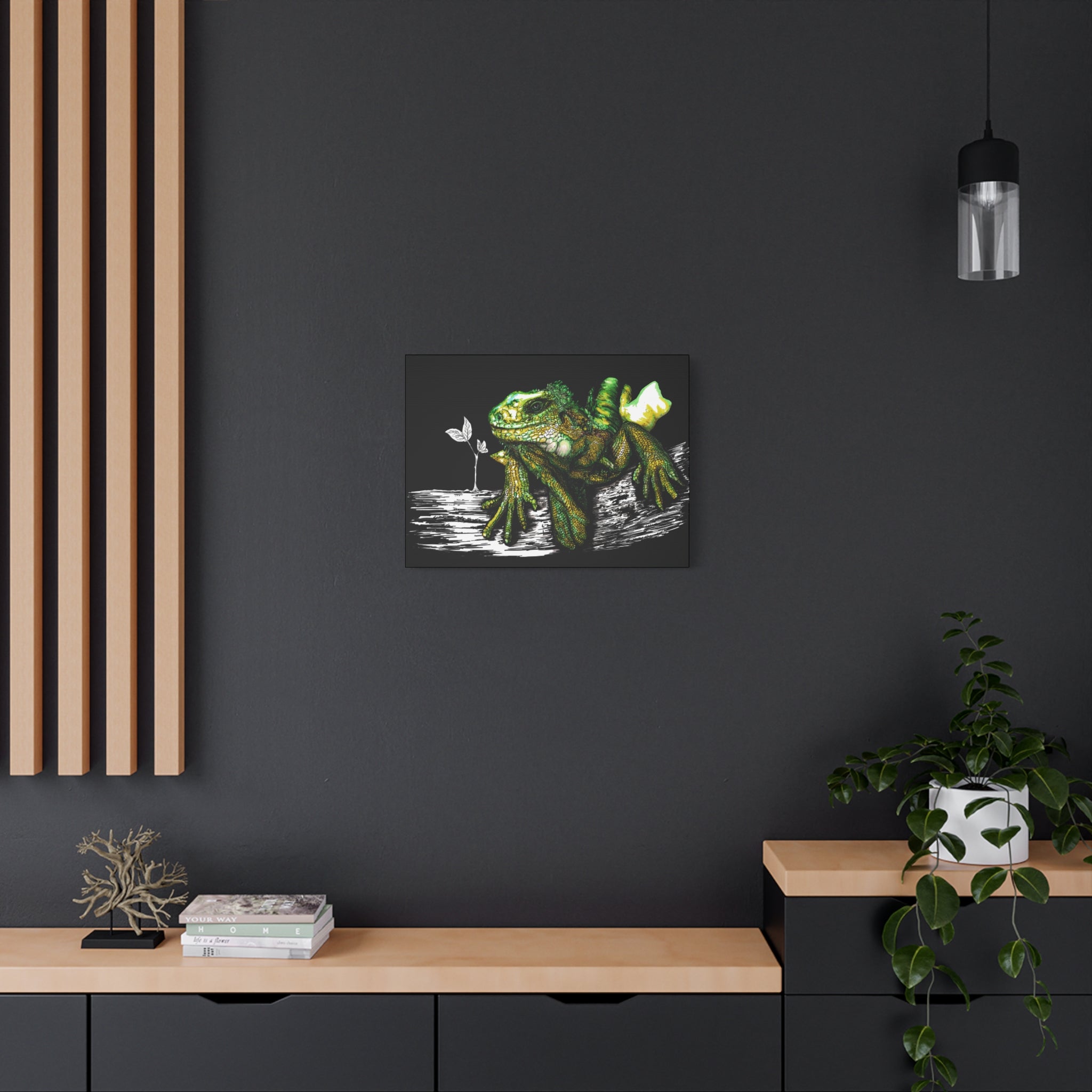 Iguana Print, Hand-Drawn Reptile Art, Lizard Wall Decor