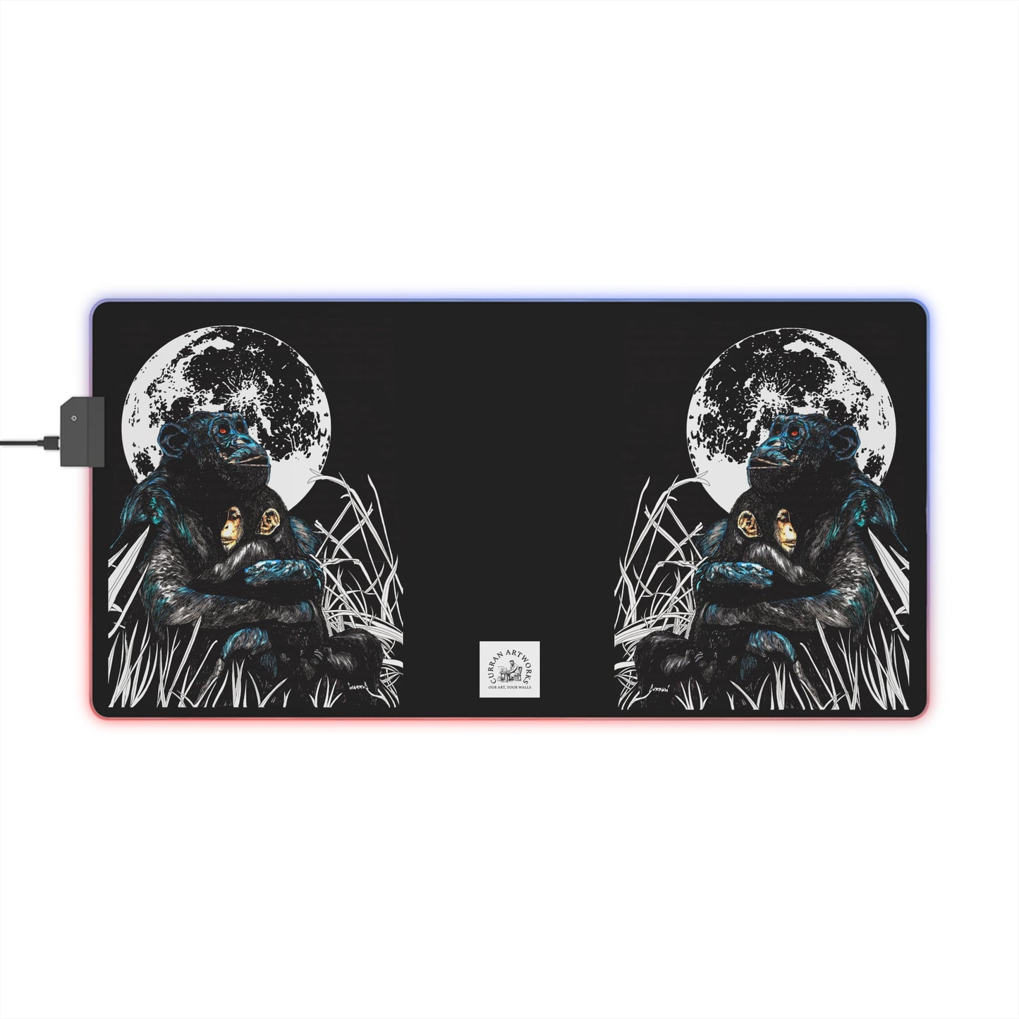 Gorilla Moon LED Gaming Mouse Pad - Illuminate Your Setup