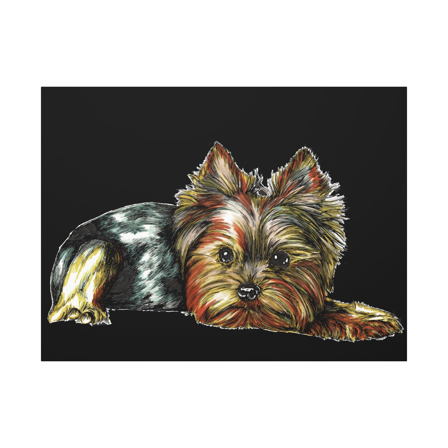 Yorkshire Terrier Canvas Art - Cute Dog Stretched Print for Pet Lovers